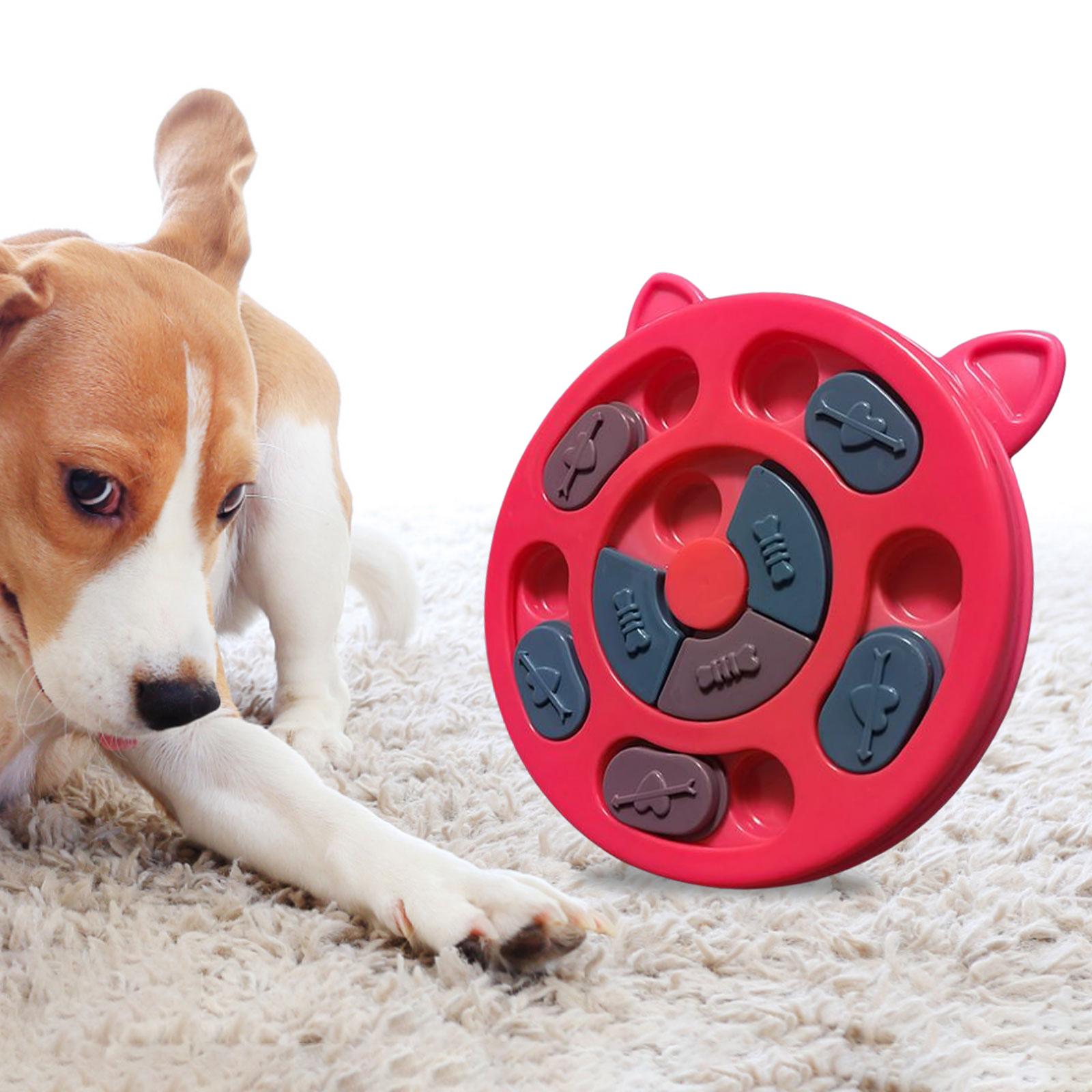 Dog Puzzle Toys Slow Feeder Food Dispenser Puppy Dog Treat Puzzle Game Red