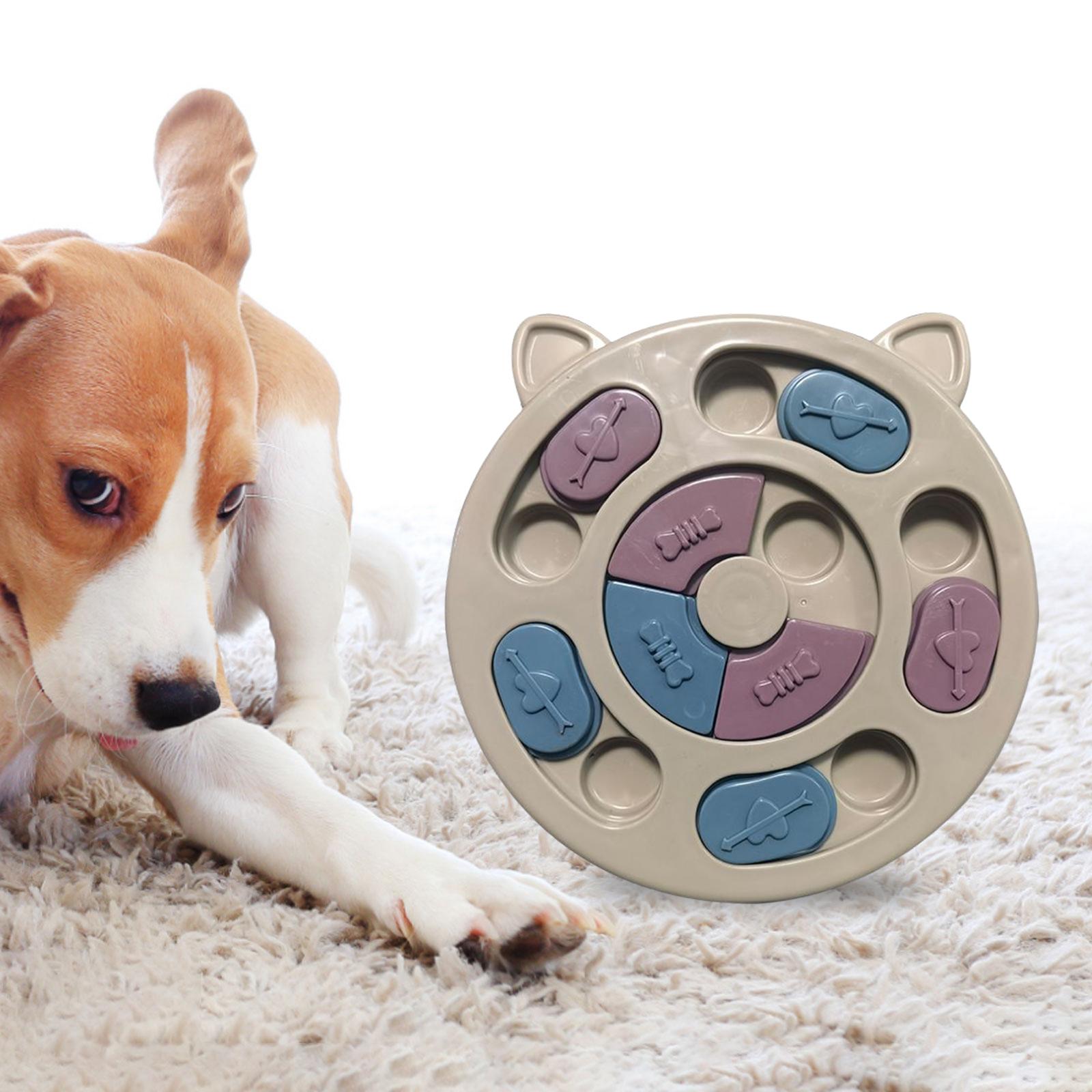 Dog Puzzle Toys Slow Feeder Food Dispenser Puppy Dog Treat Puzzle Game Khaki