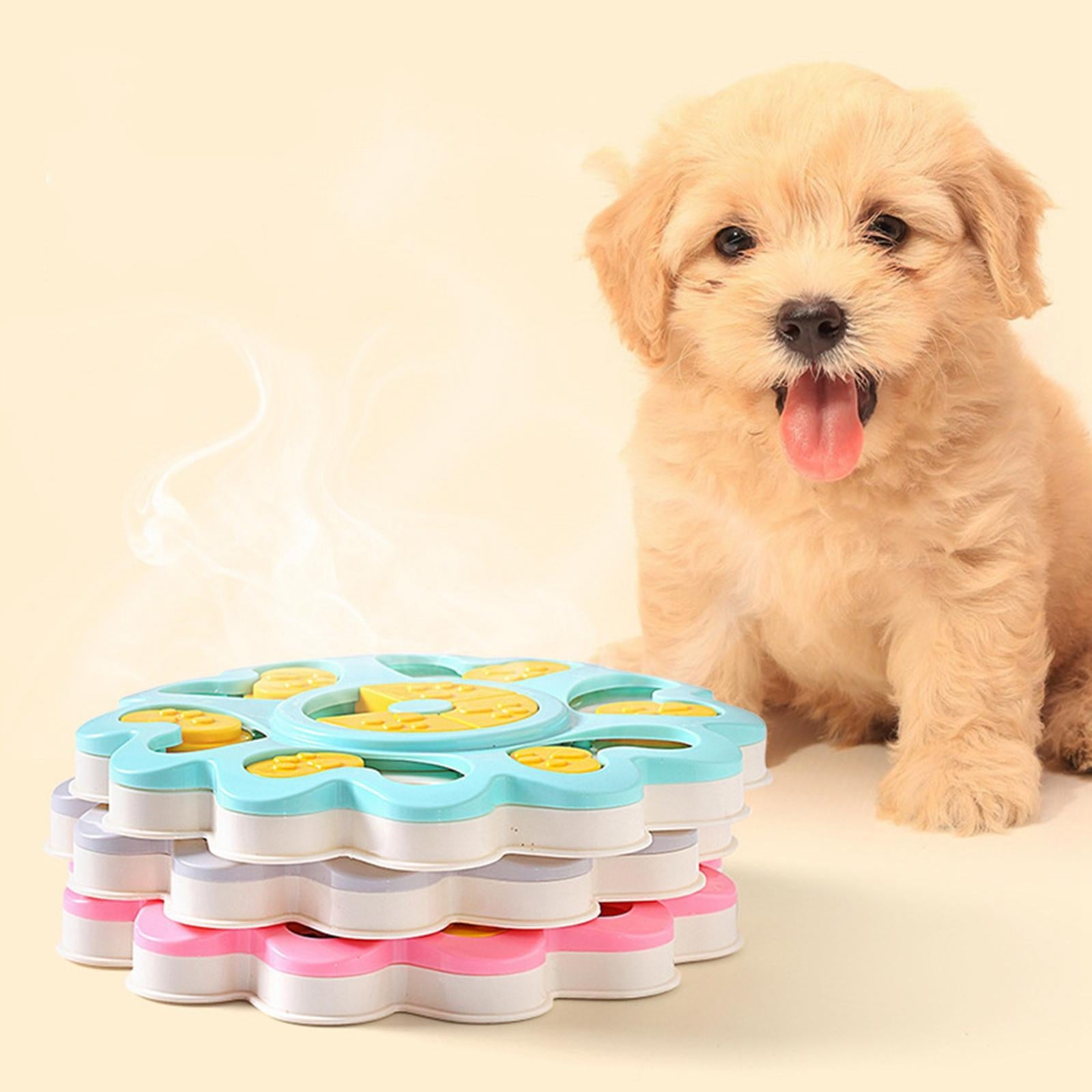 Dog Puzzle Toys Colorful Increase IQ Portable Pet Dispenser Feeding Bowl gray