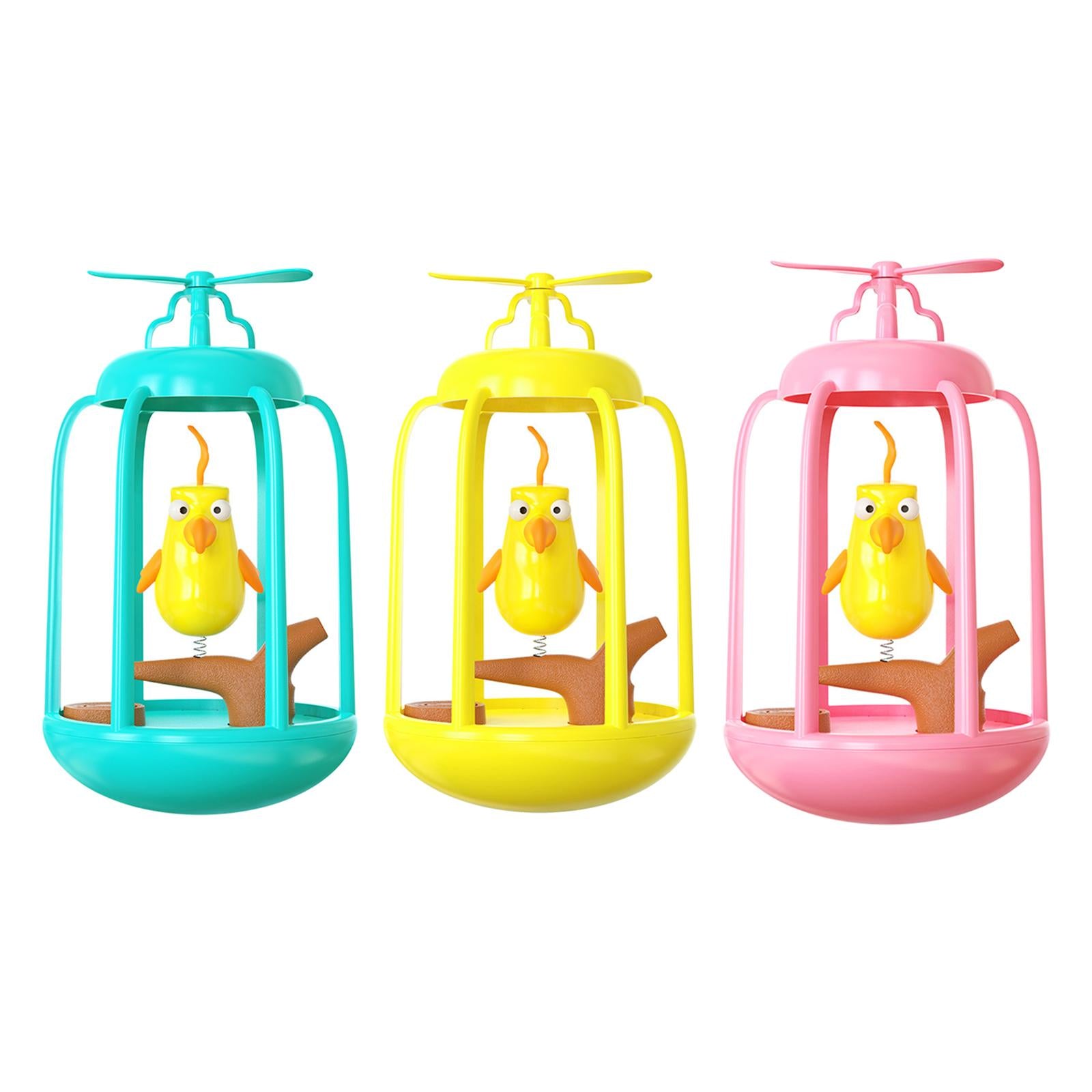 Cat Toy Squeaks Bird Cage Tumbler Cat Playing Game Interactive Toy Exercise Blue