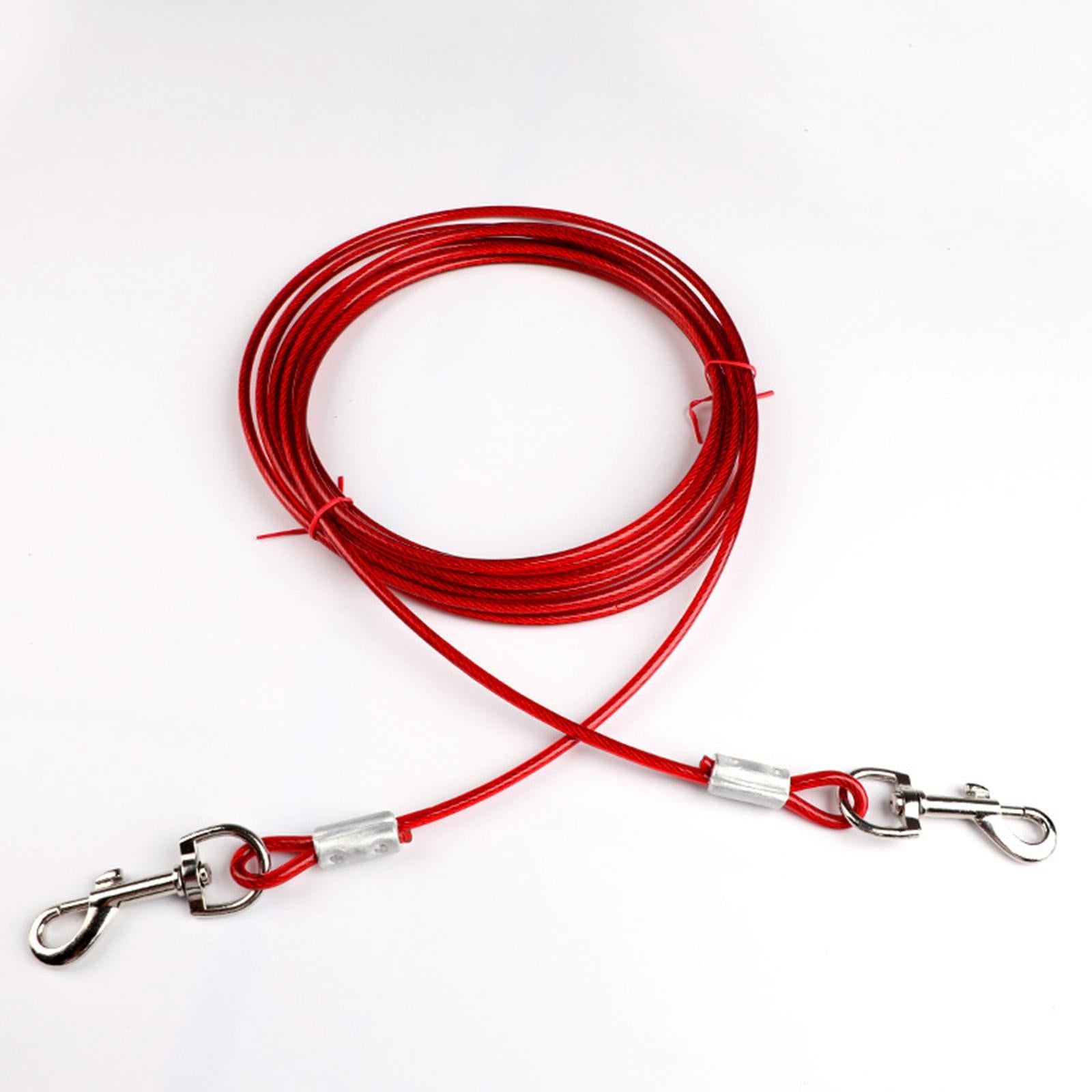 Chew-Proof Pets Dog Tie-Out and Stake Ground Anchor for Yard Garden Red 5m