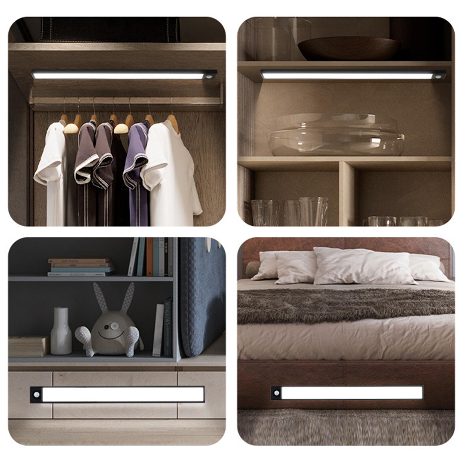 Cordless Closet Light Motion Activated Battery Kitchen Black white light