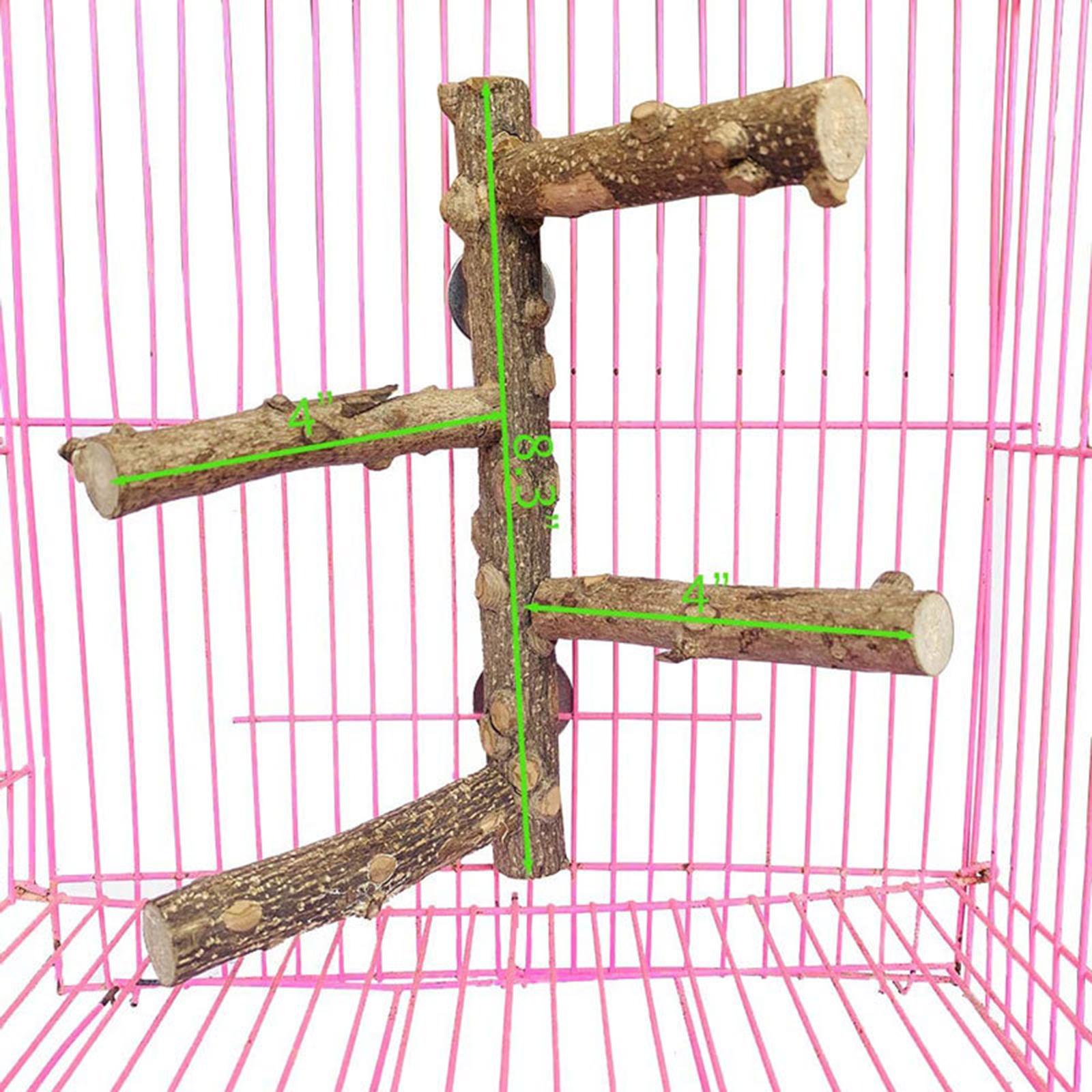 Bird Perches Claw Grinding Chewing Bite Toys Tree Branch Rack Wooden Pole