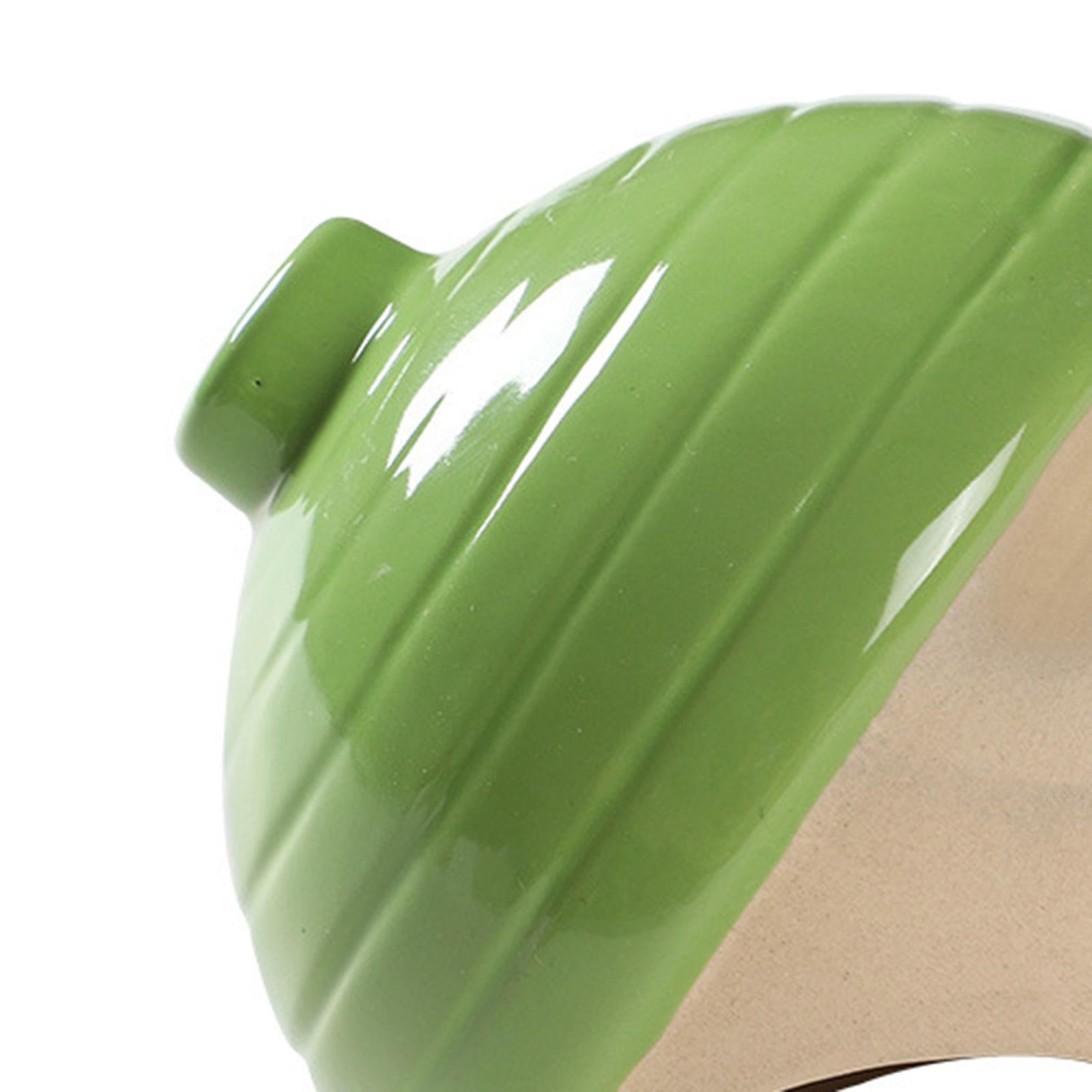 Cartoon Ceramic Hamster House Hideout Cave Small Animal Hut Green acorn