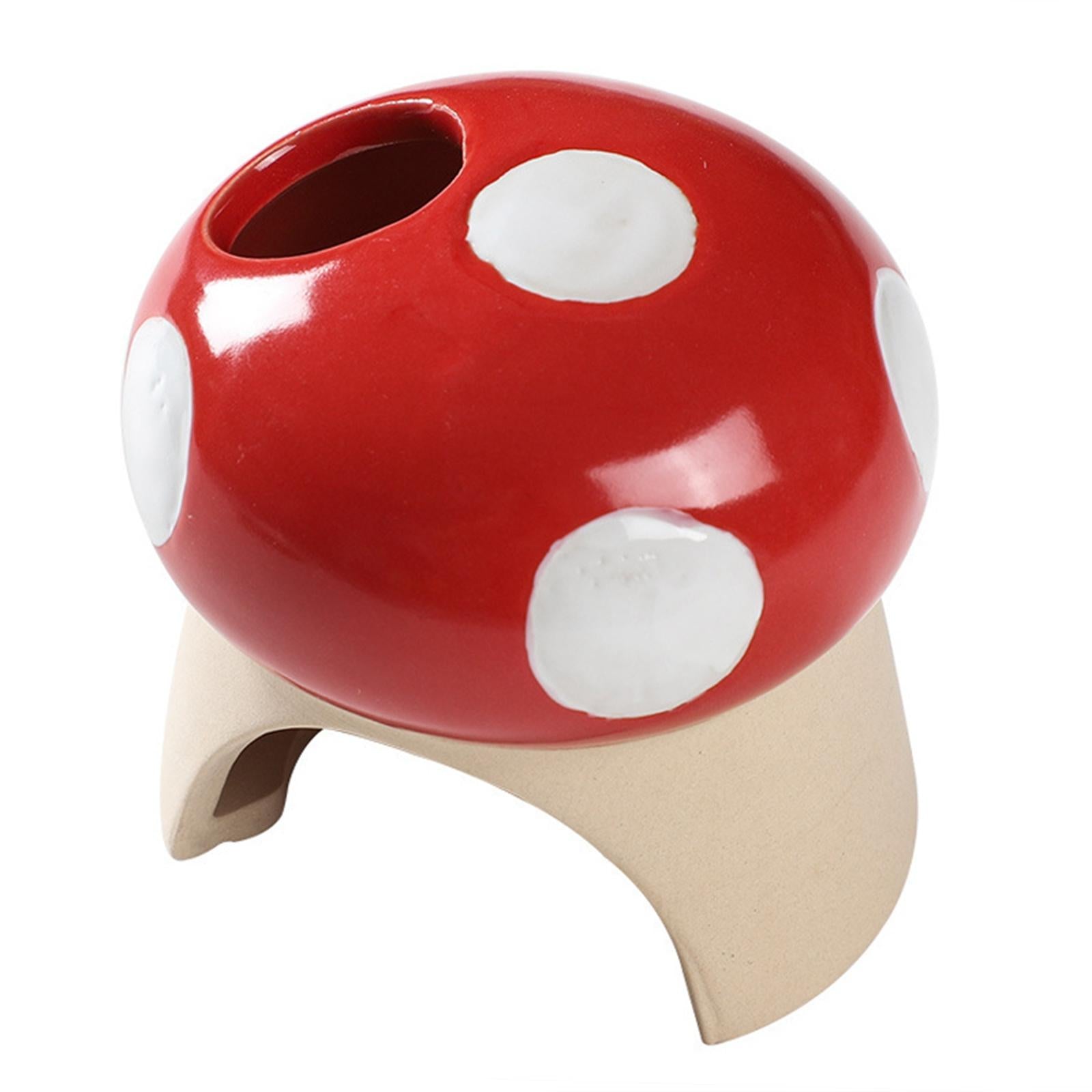 Cartoon Ceramic Hamster House Hideout Cave Small Animal Hut Red mushroom