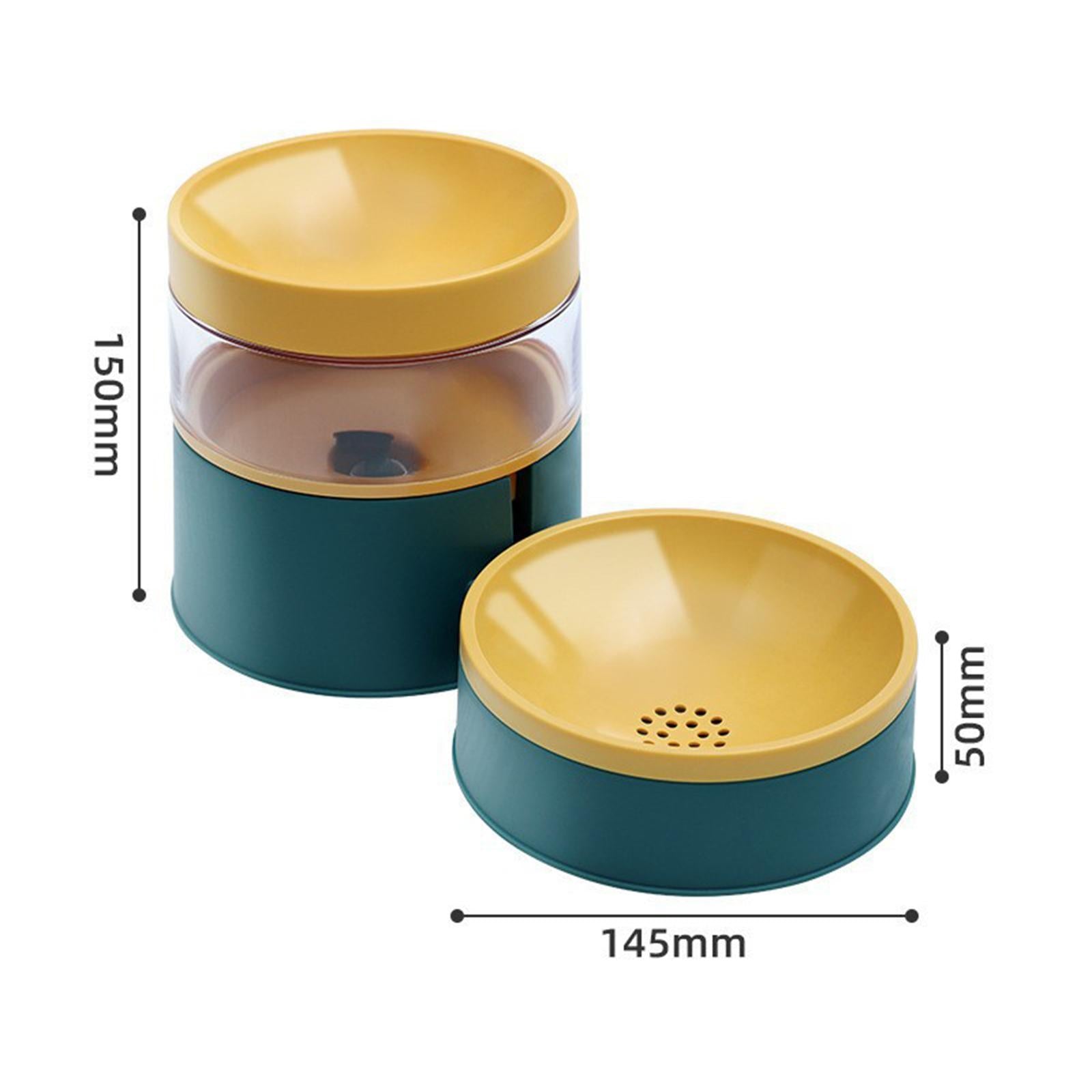Automatic Pet Feeders Food Bowl Water Feeding Drinking Dish Yellow Green
