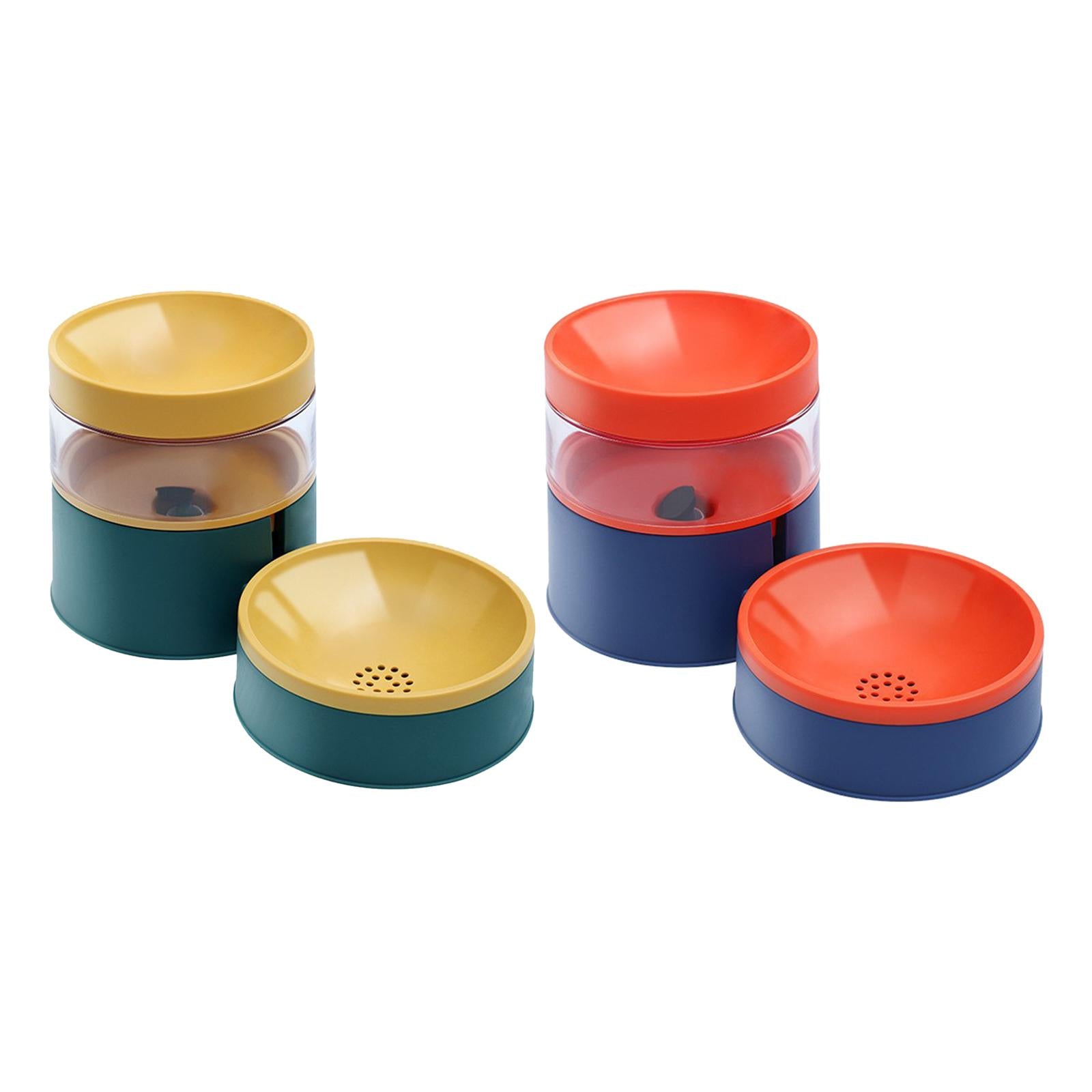 Automatic Pet Feeders Food Bowl Water Feeding Drinking Dish Yellow Green