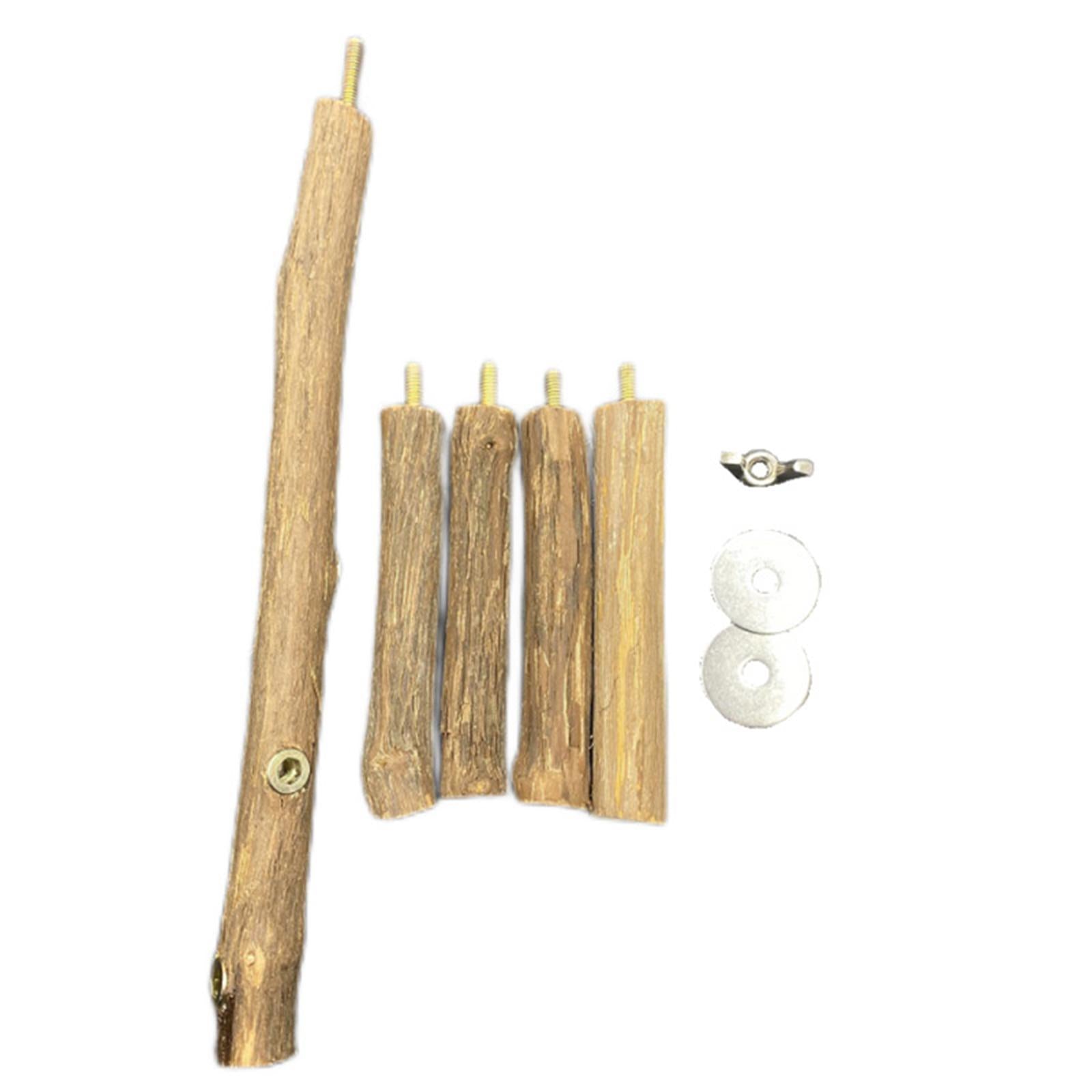 Bird Perches Claw Grinding Chewing Bite Toy Wood Pole Bird Cage Accessories