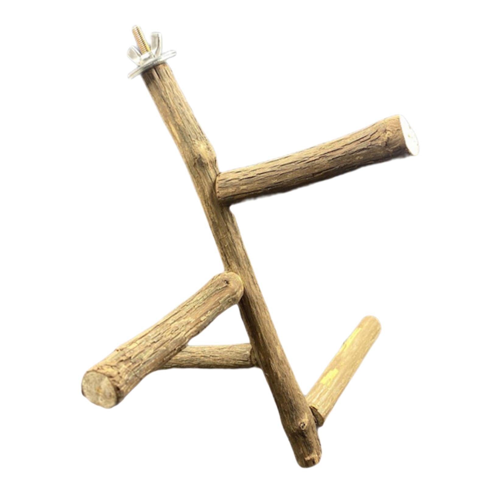 Bird Perches Claw Grinding Chewing Bite Toy Wood Pole Bird Cage Accessories