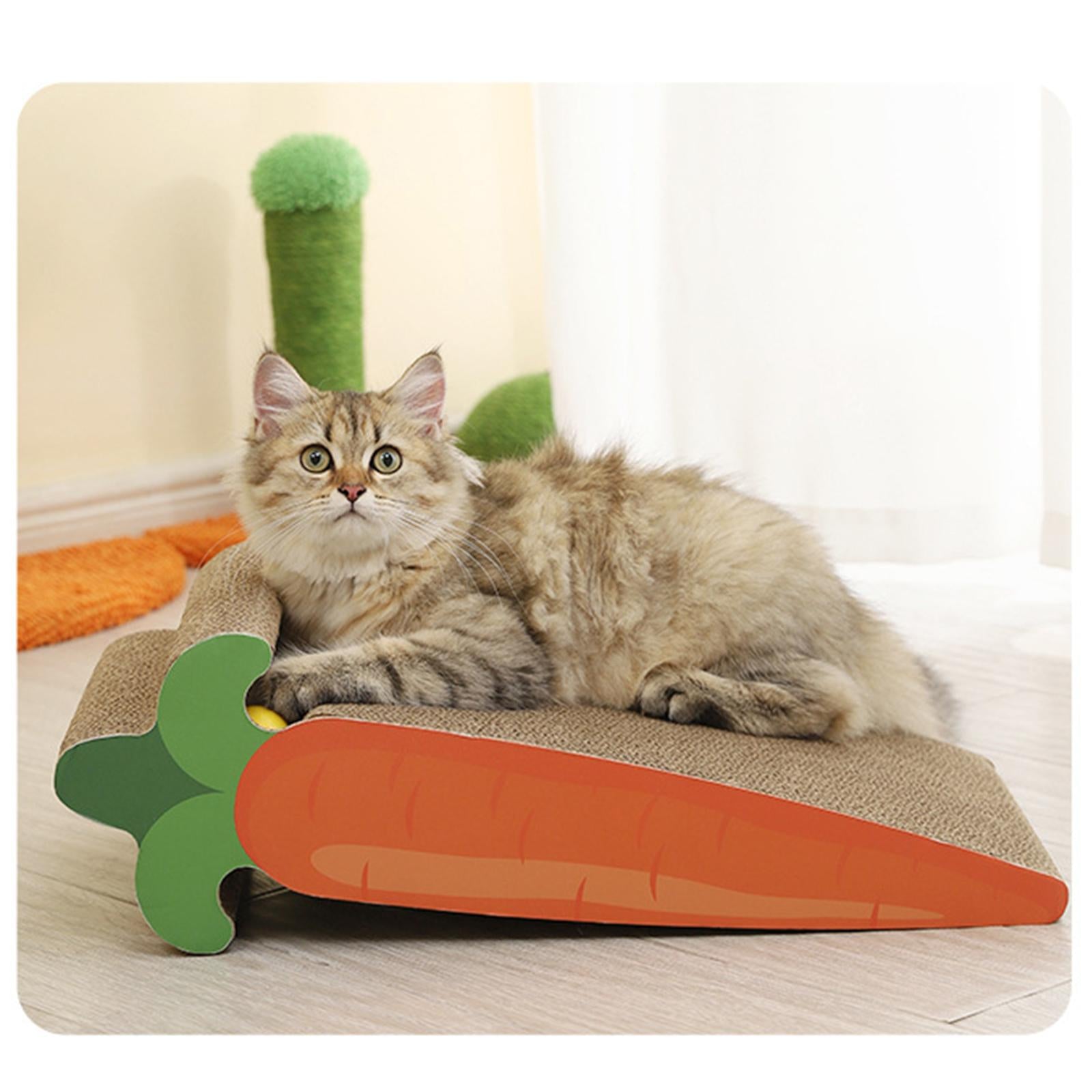 Cat Kitten Cardboard Scratcher Scratching Pad Scraper Board Lounge Bed Toy Carrot