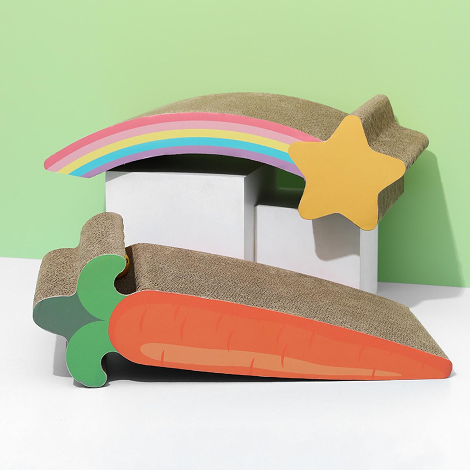 Cat Kitten Cardboard Scratcher Scratching Pad Scraper Board Lounge Bed Toy Carrot