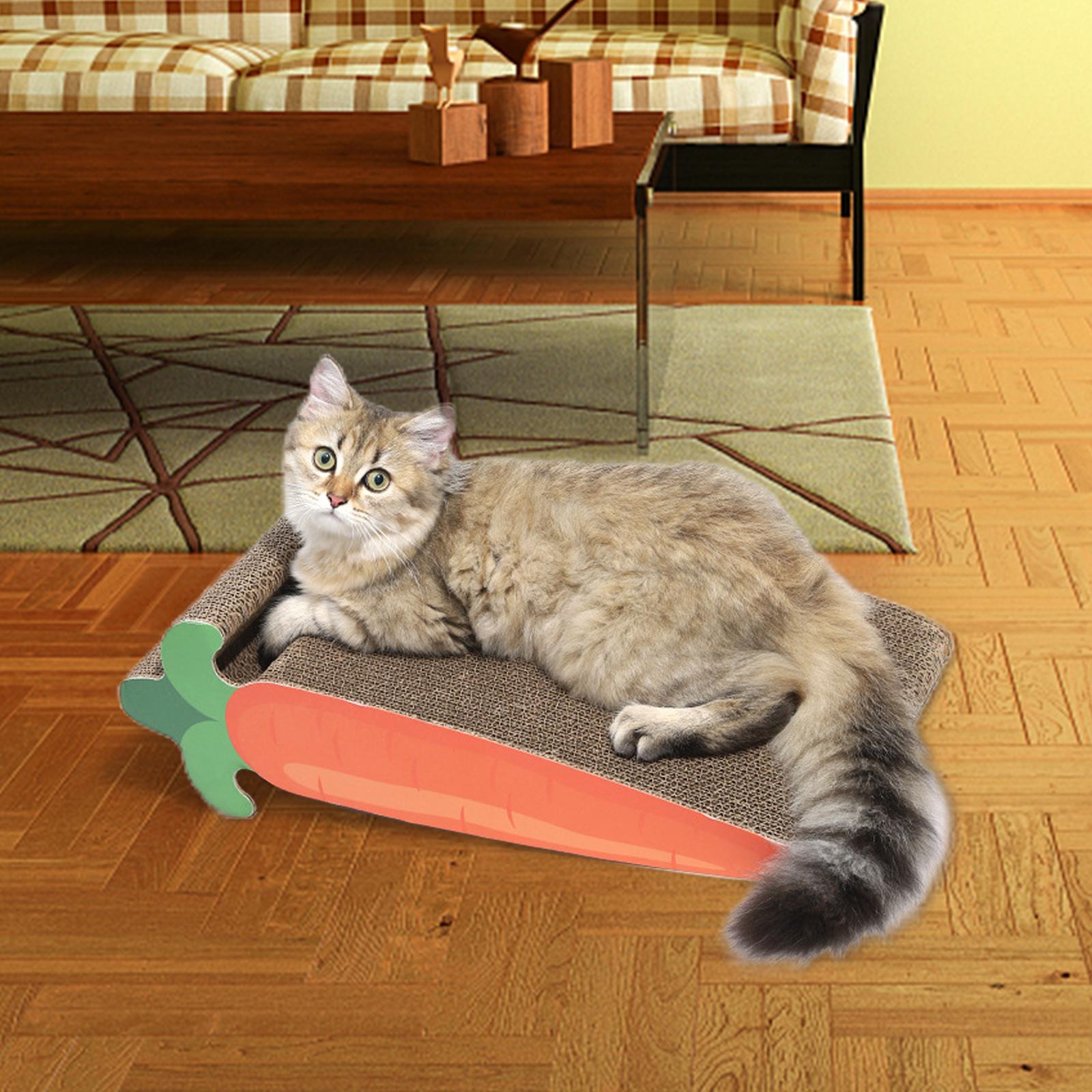 Cat Kitten Cardboard Scratcher Scratching Pad Scraper Board Lounge Bed Toy Carrot