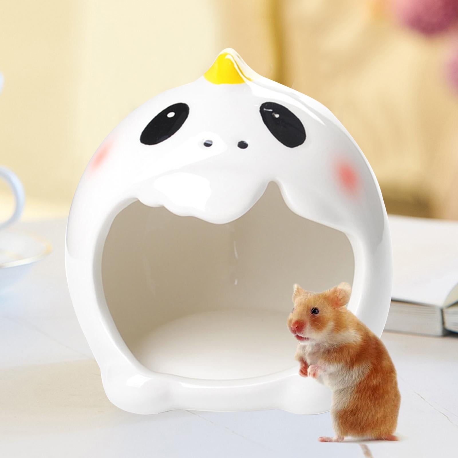 Ceramic Hamster Nest Small Animal House Cage Toys Pet Nesting Mini Hut White
