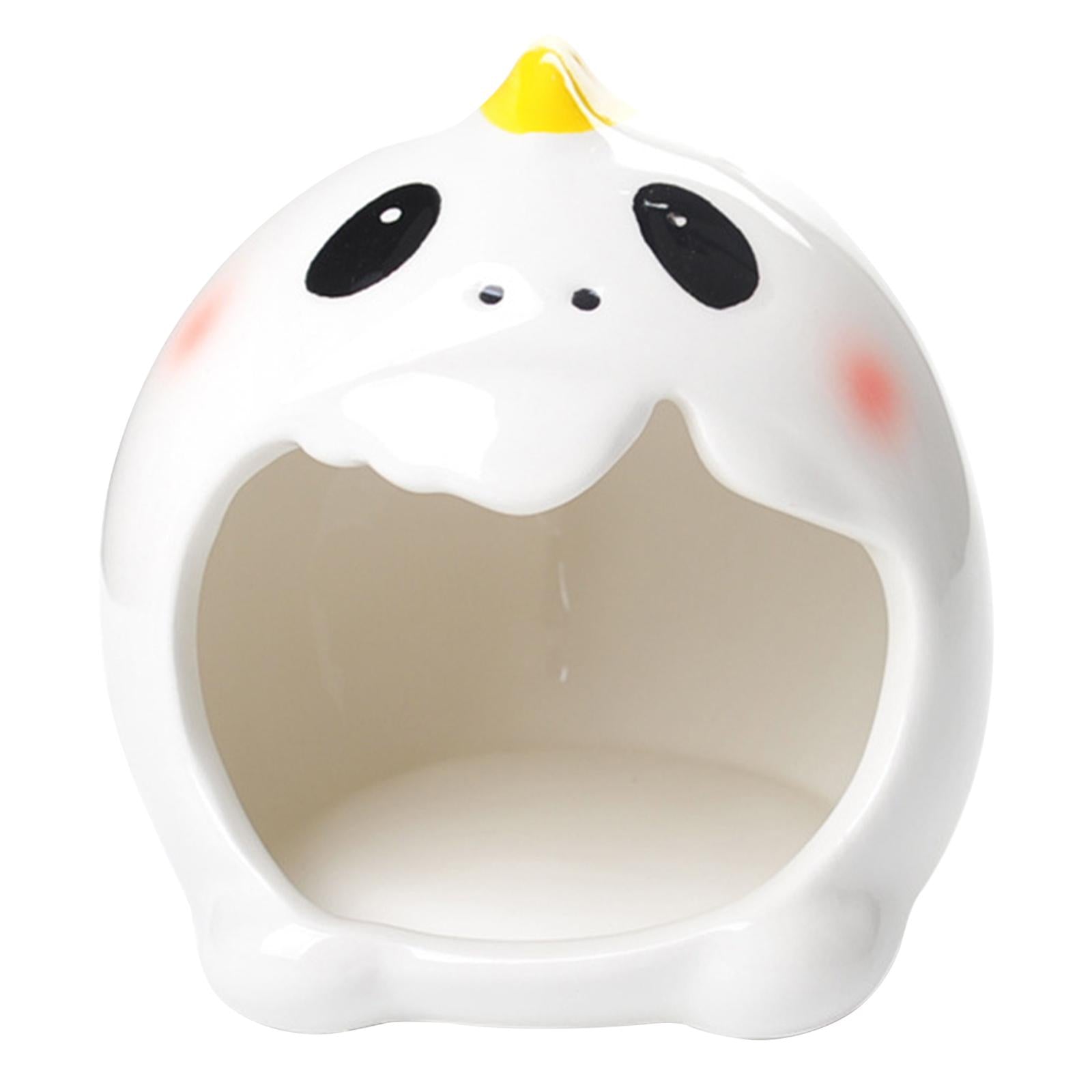 Ceramic Hamster Nest Small Animal House Cage Toys Pet Nesting Mini Hut White