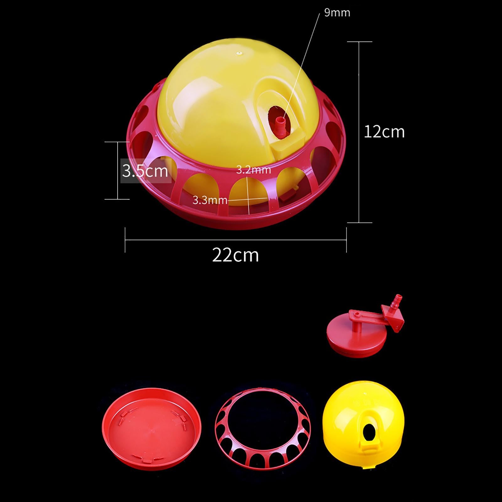 Automatic Chicken Waterer Chick Hen Poultry Farming Drinkers Set 22x12x3.5cm