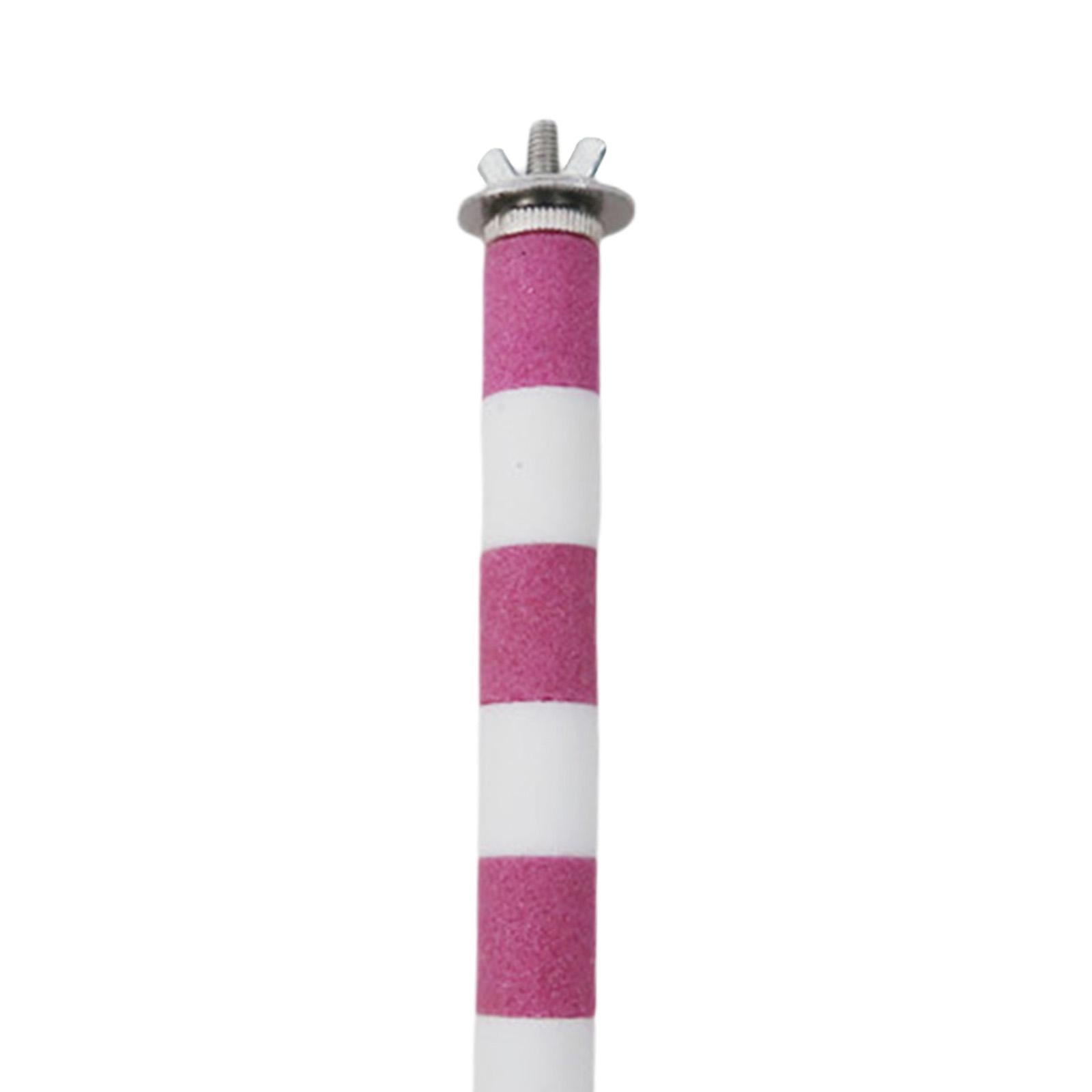 Bird Pet Parrot Stand Toys Chew Paw Grinding Colorful Cage Branch Perches Pink 2x20cm