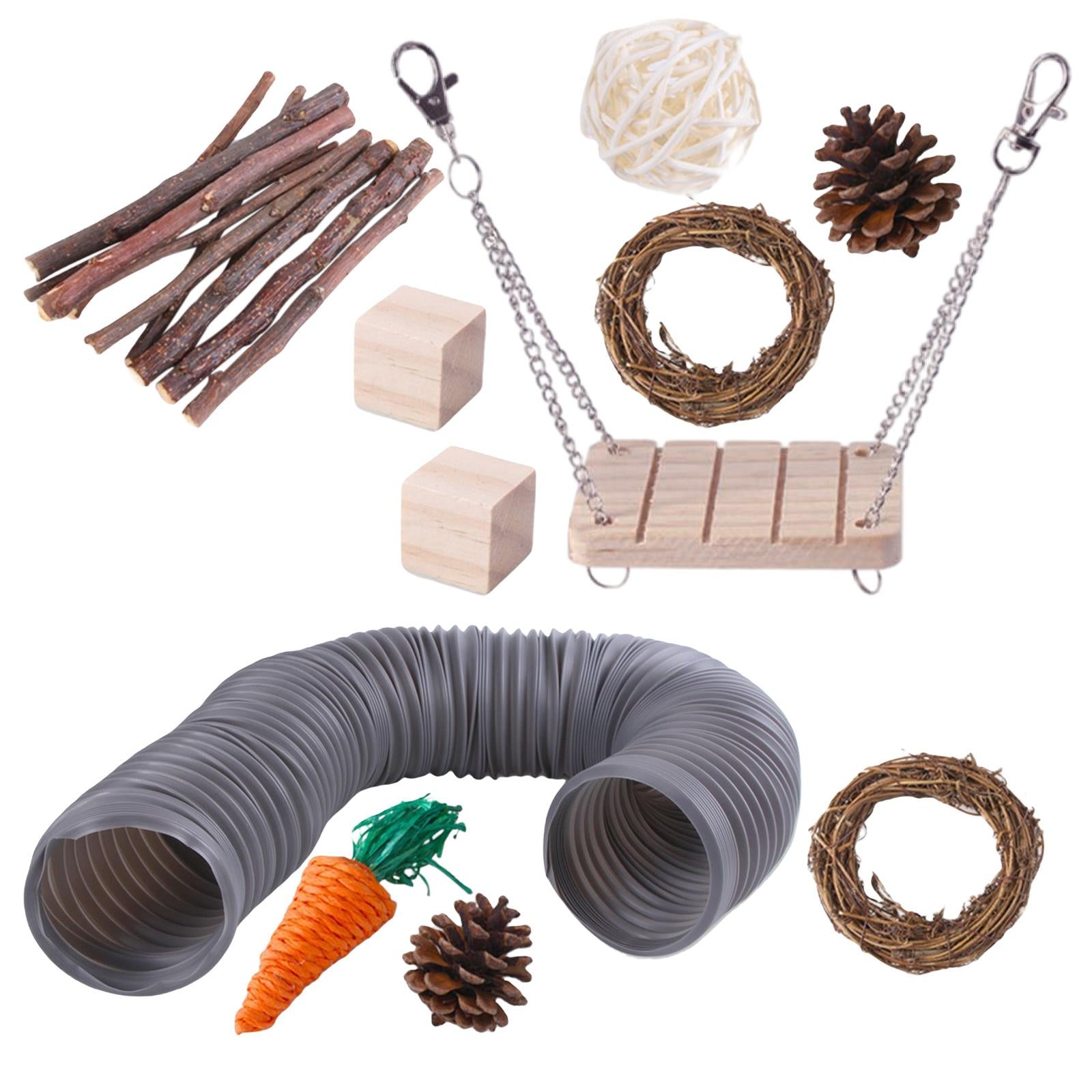 11x Hamster Chew Pets Toy Guinea Pig Rabbit Rat Rodents Chinchilla Grey