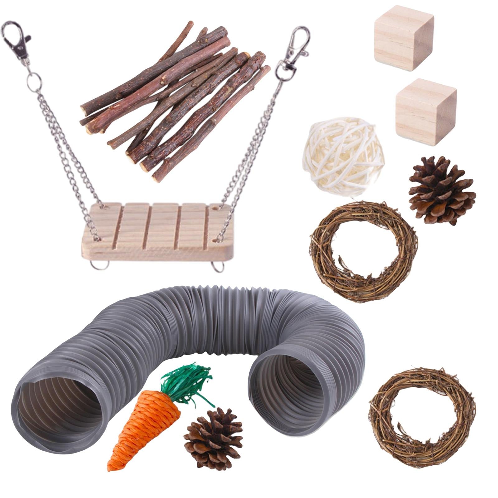 11x Hamster Chew Pets Toy Guinea Pig Rabbit Rat Rodents Chinchilla Grey