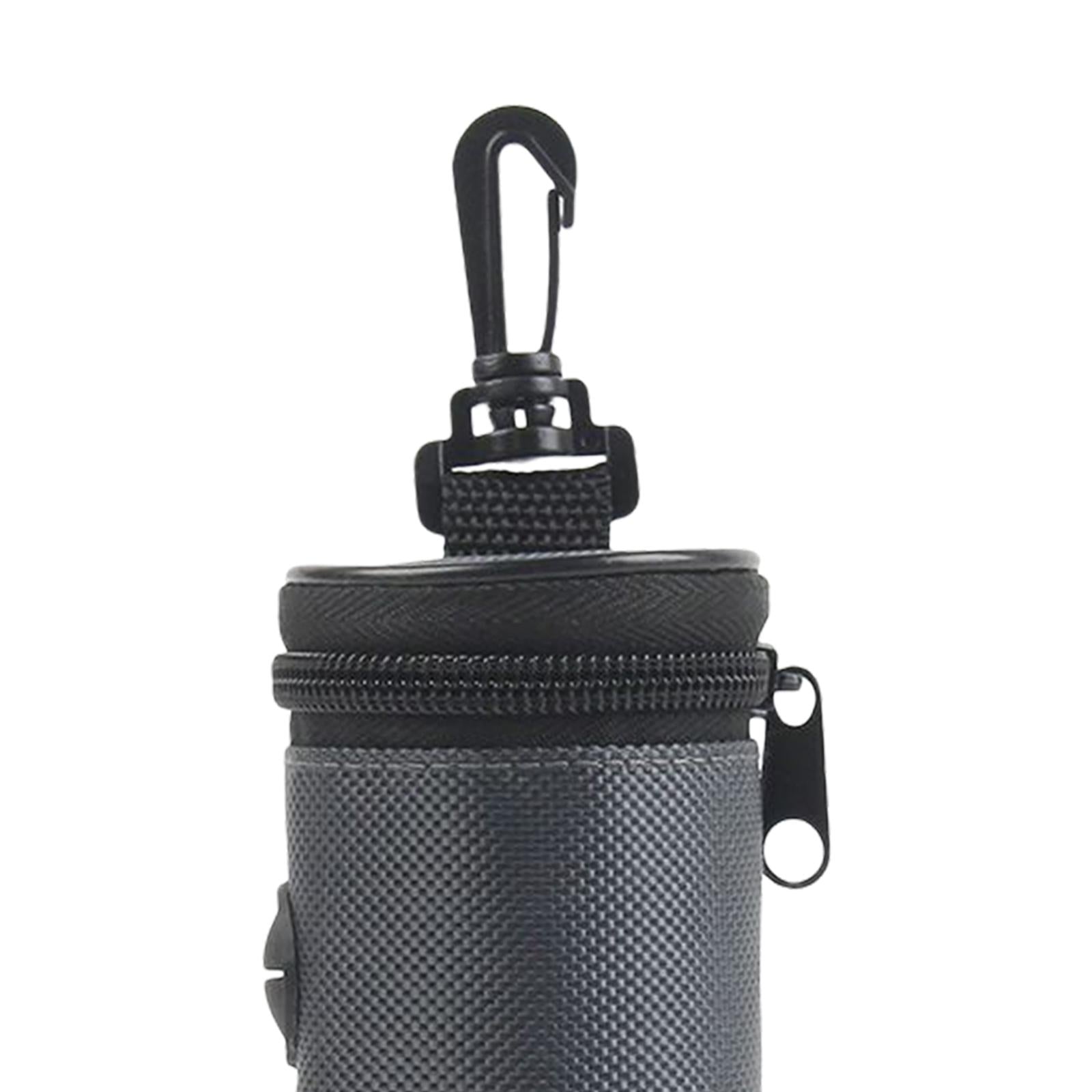 Dog Poop Bag Holder Dispenser Oxford Cloth Outdoor Case Zipped Pouch Grey