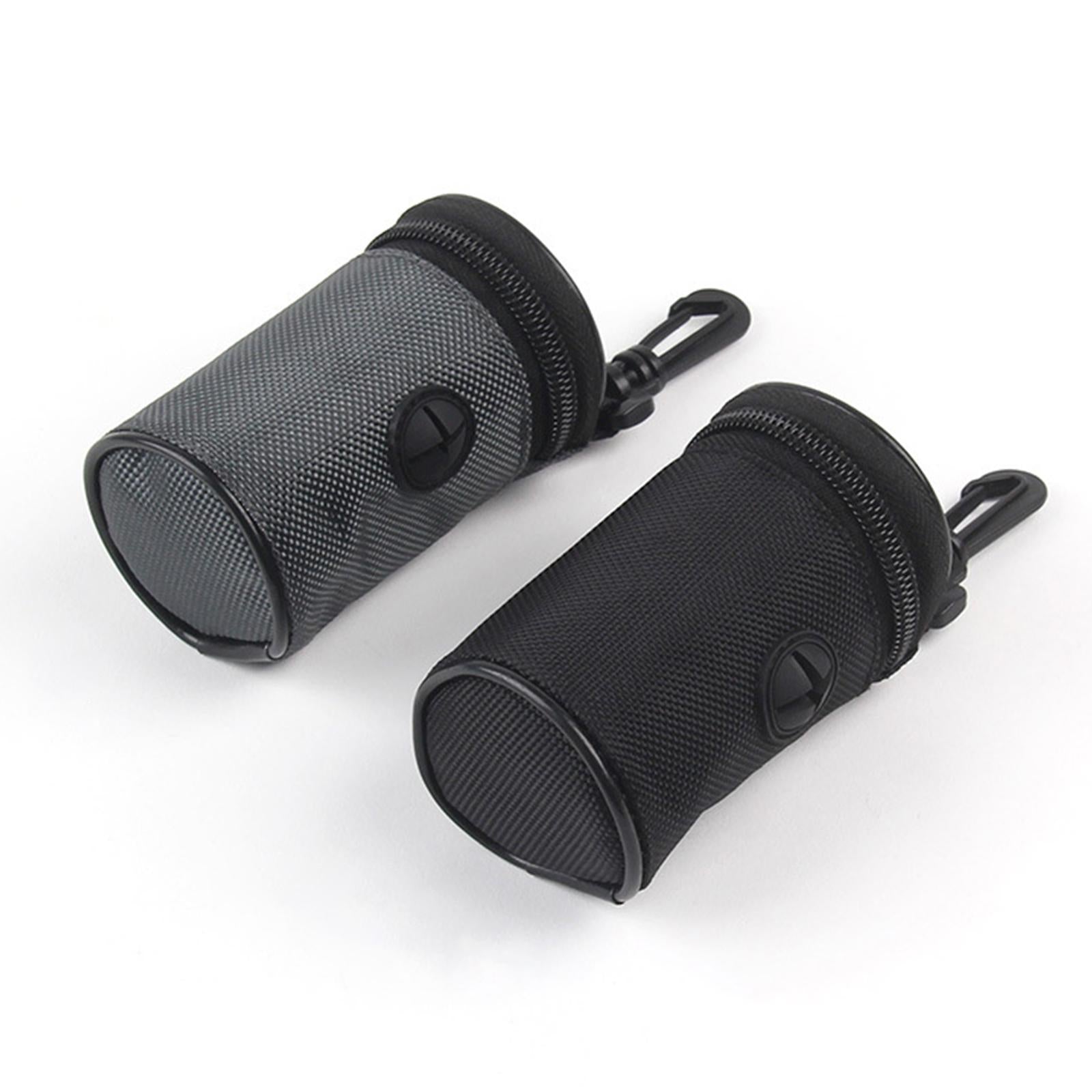 Dog Poop Bag Holder Dispenser Oxford Cloth Outdoor Case Zipped Pouch Grey