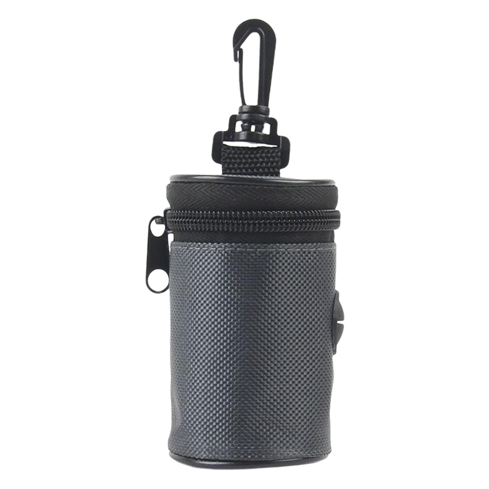 Dog Poop Bag Holder Dispenser Oxford Cloth Outdoor Case Zipped Pouch Grey