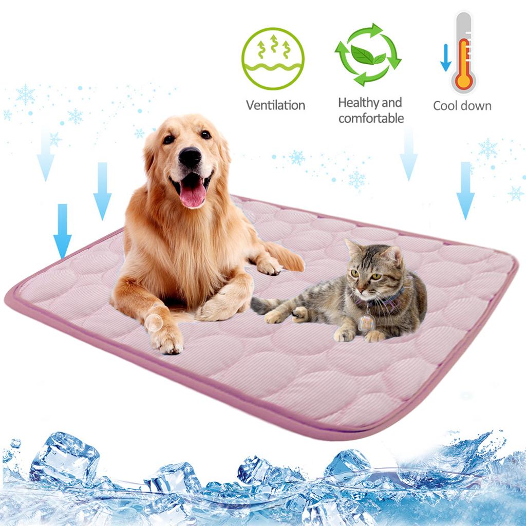 Dog Mat Cooling Summer Pad Mat Washable Cat Crate Puppy Keep Cool pink XS