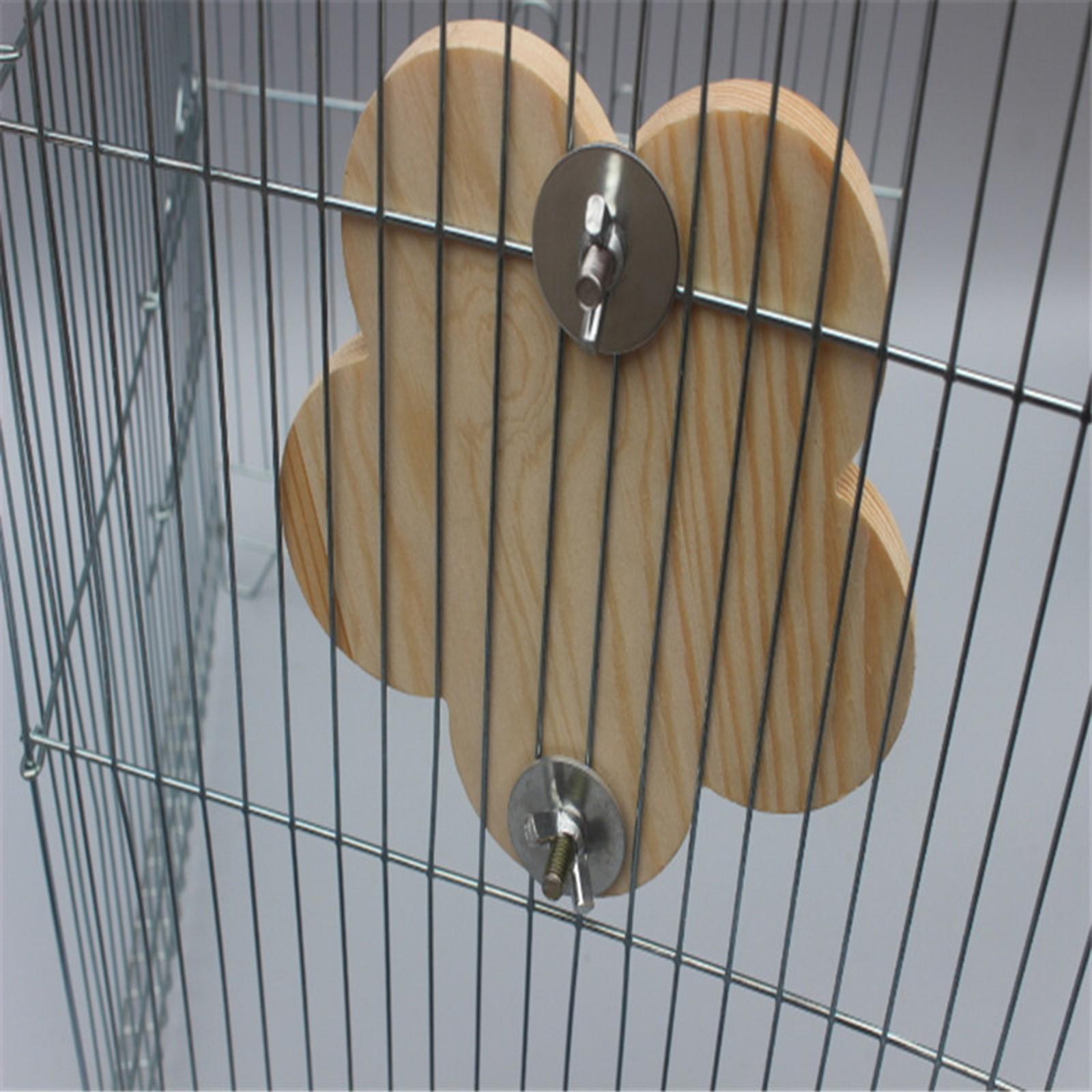 Bird Perch with Mirror Parrot Cage Toy for Lovebirds Budgies Canaries Wood