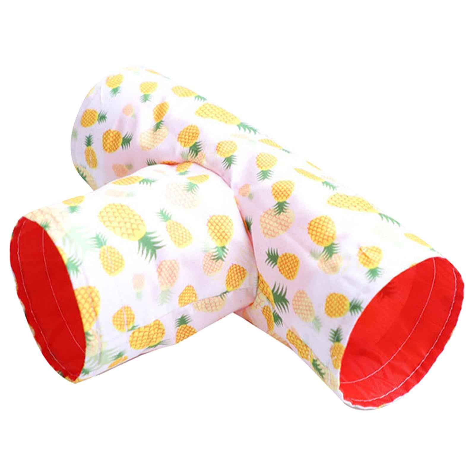 Hamster Tunnel Tubes Cage Toys For Small Animals Hedgehog Guinea Pig Yellow Pineapple