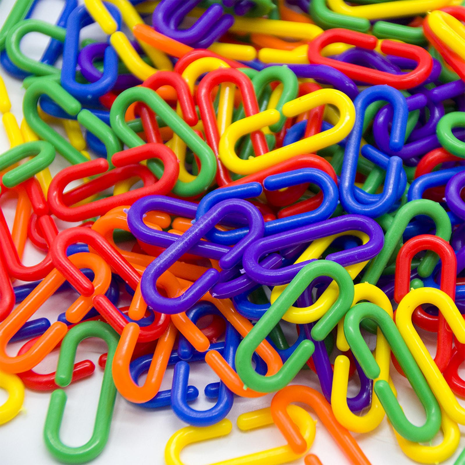 100 Durable Plastic Counting C Chain Sugar Glider Parrot Bird Toy Parts
