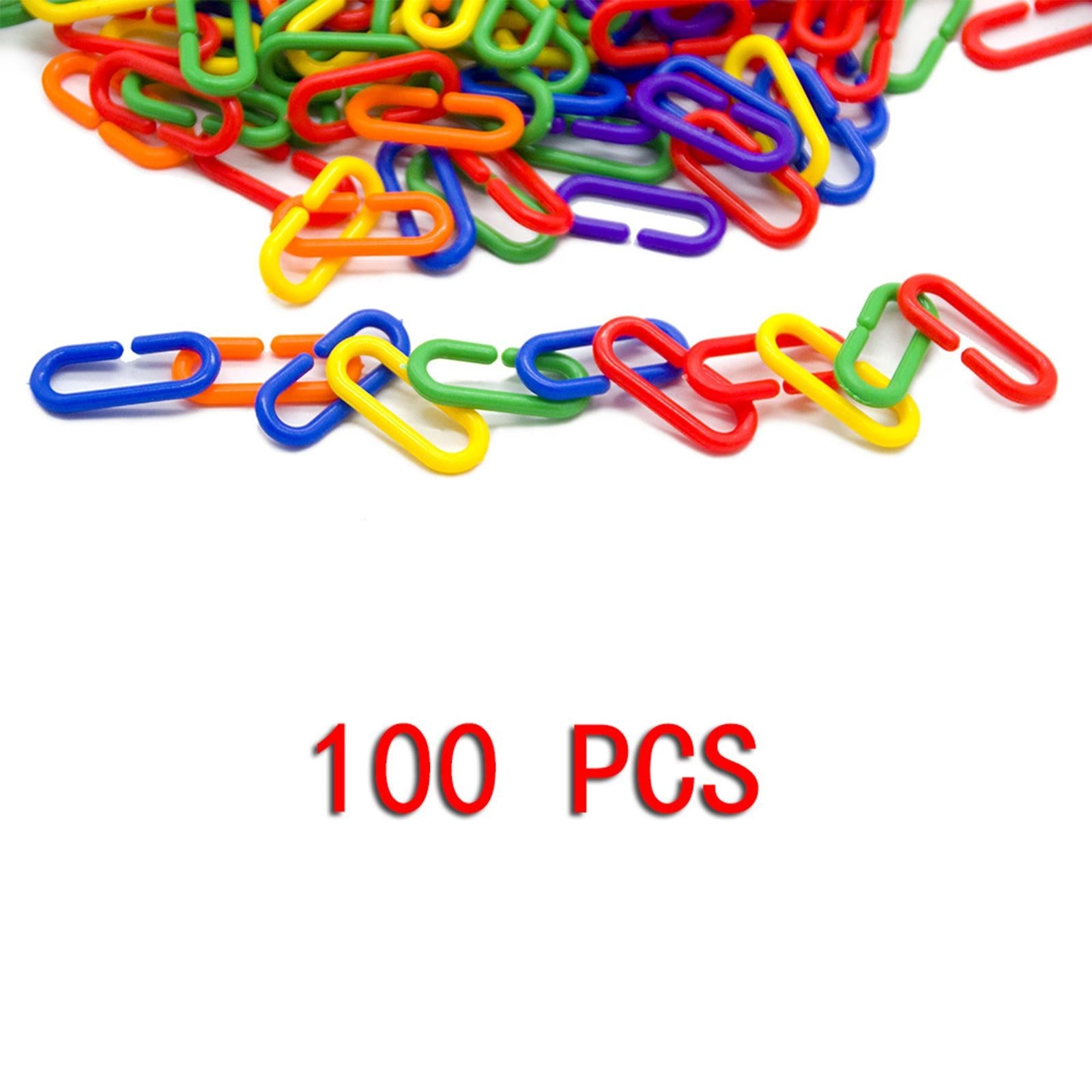 100 Durable Plastic Counting C Chain Sugar Glider Parrot Bird Toy Parts