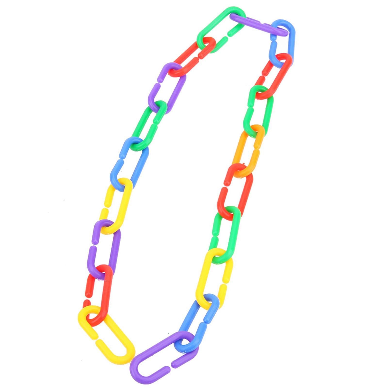 100 Durable Plastic Counting C Chain Sugar Glider Parrot Bird Toy Parts