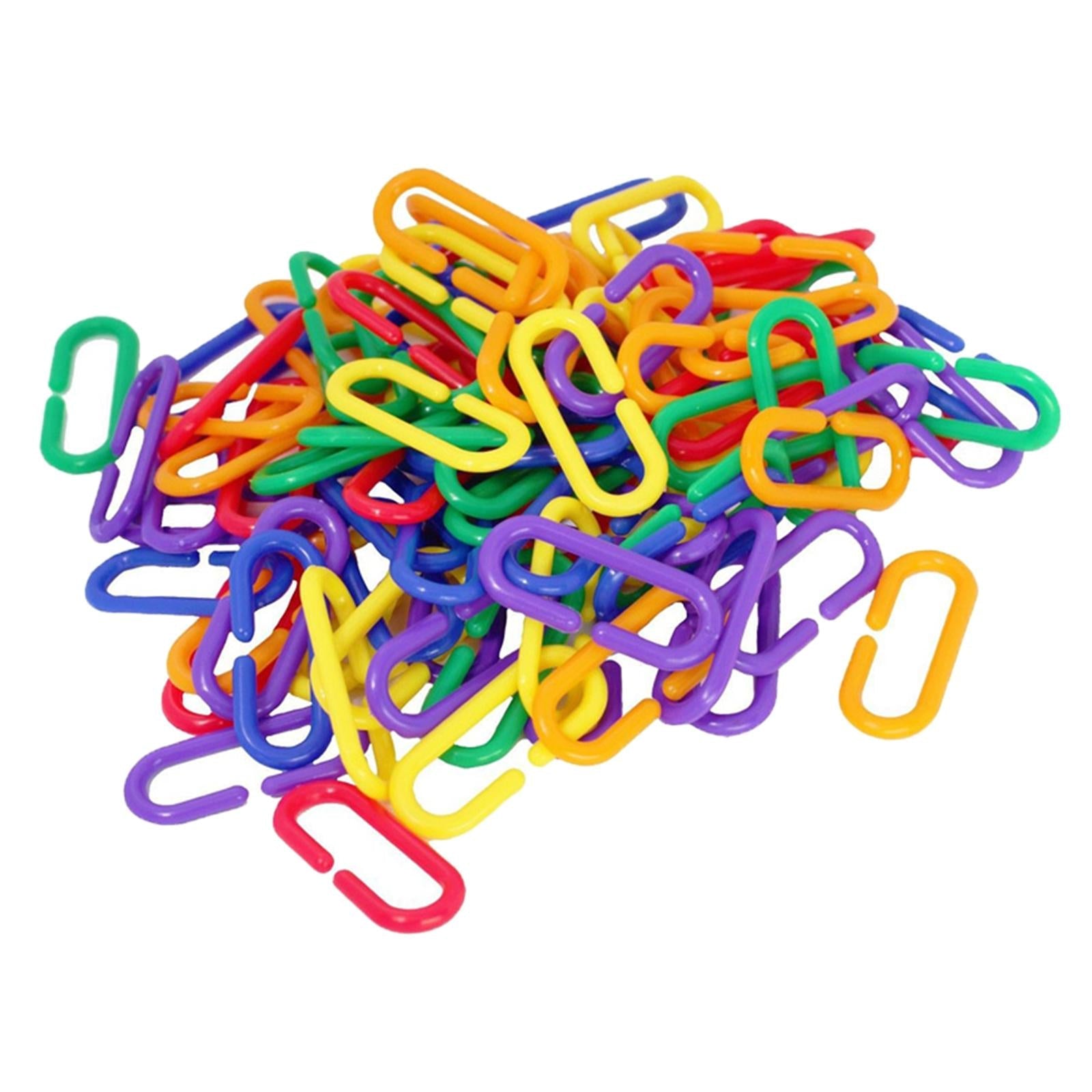 100 Durable Plastic Counting C Chain Sugar Glider Parrot Bird Toy Parts