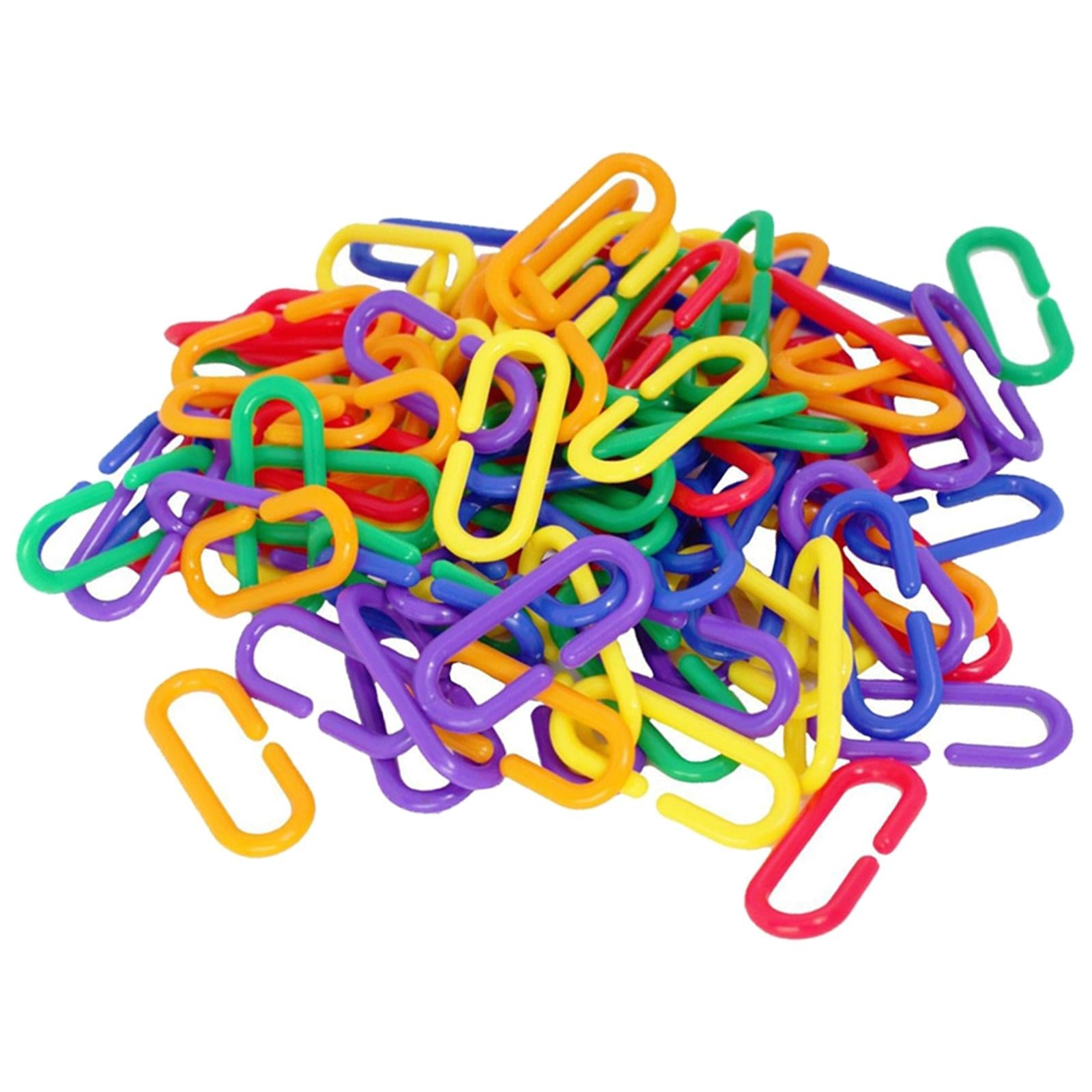 100 Durable Plastic Counting C Chain Sugar Glider Parrot Bird Toy Parts