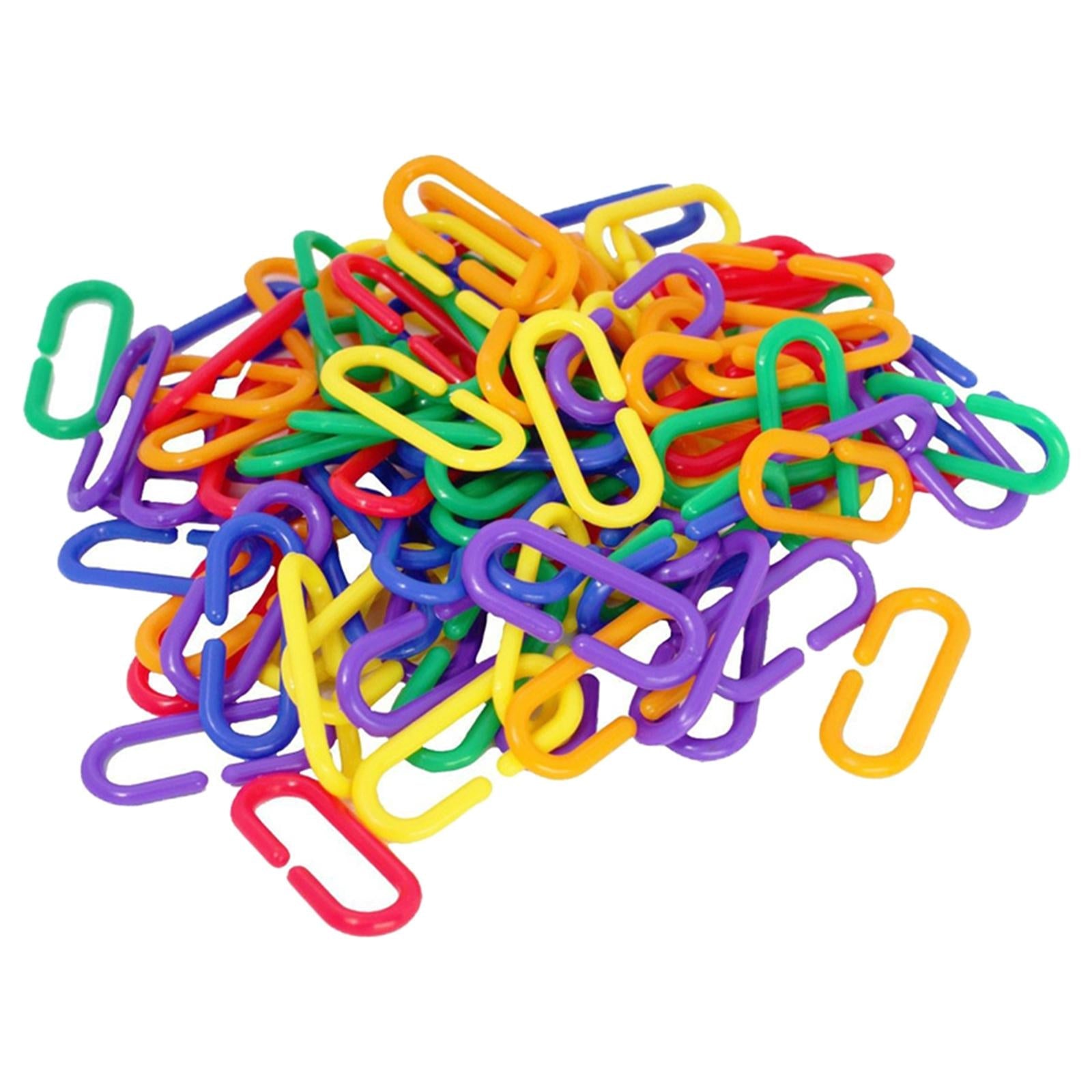 100 Durable Plastic Counting C Chain Sugar Glider Parrot Bird Toy Parts