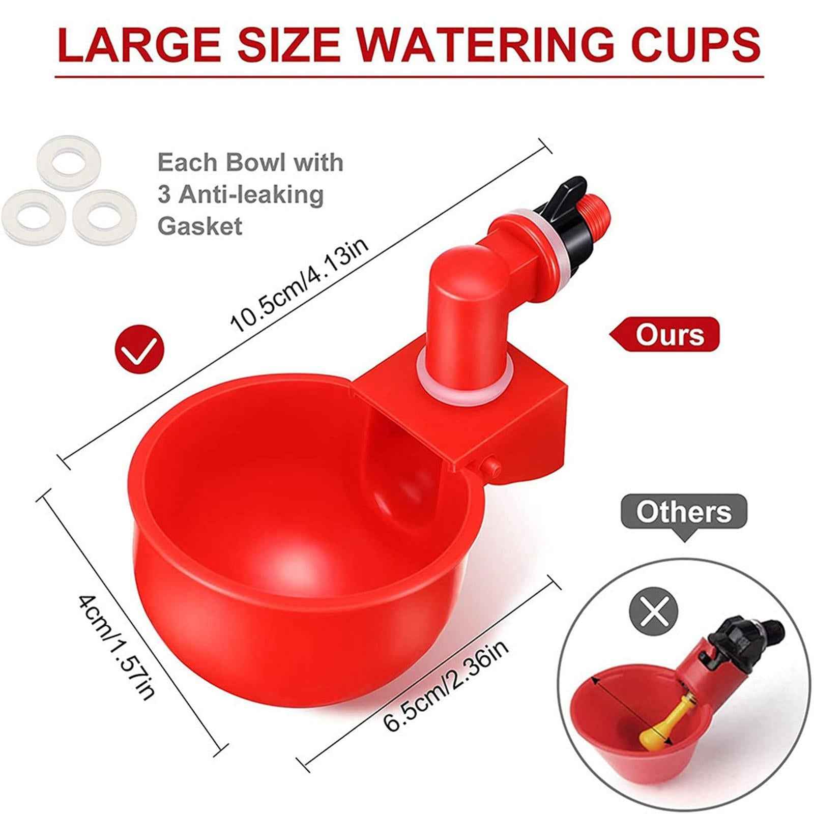8/12Pcs Chicken Poultry Water Drinker Cup Coop Bowl Automatic Pigeon Feeder 8PCS