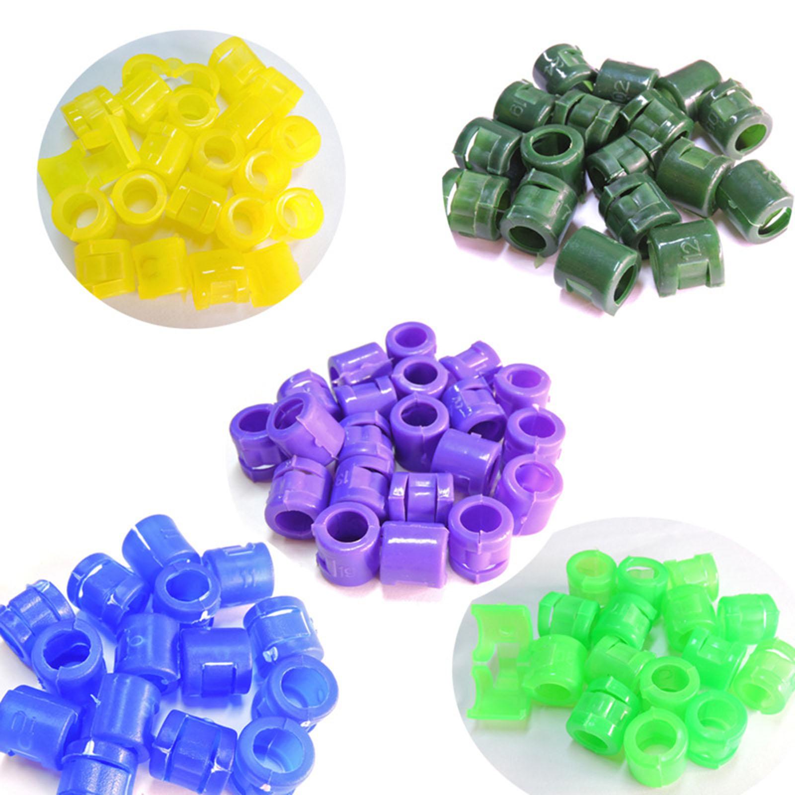 100Pcs Birds Foot Bands Competition Pigeon Clip On Leg Rings Green