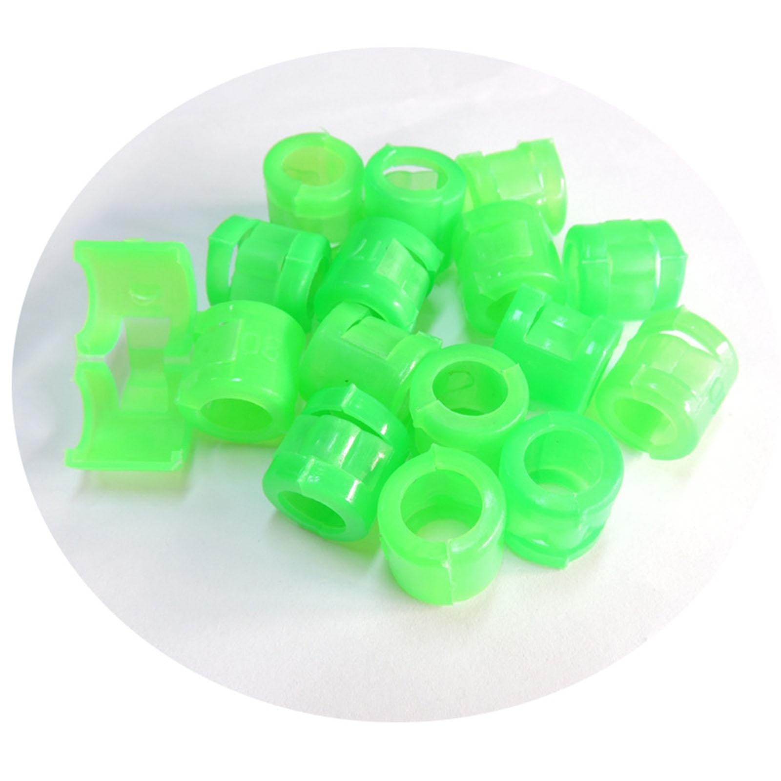 100Pcs Birds Foot Bands Competition Pigeon Clip On Leg Rings Green