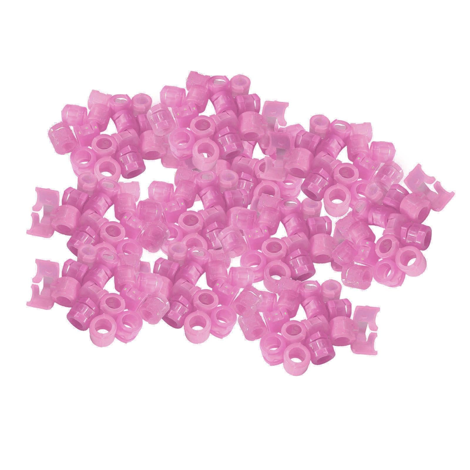 100Pcs Birds Foot Bands Competition Pigeon Clip On Leg Rings Red