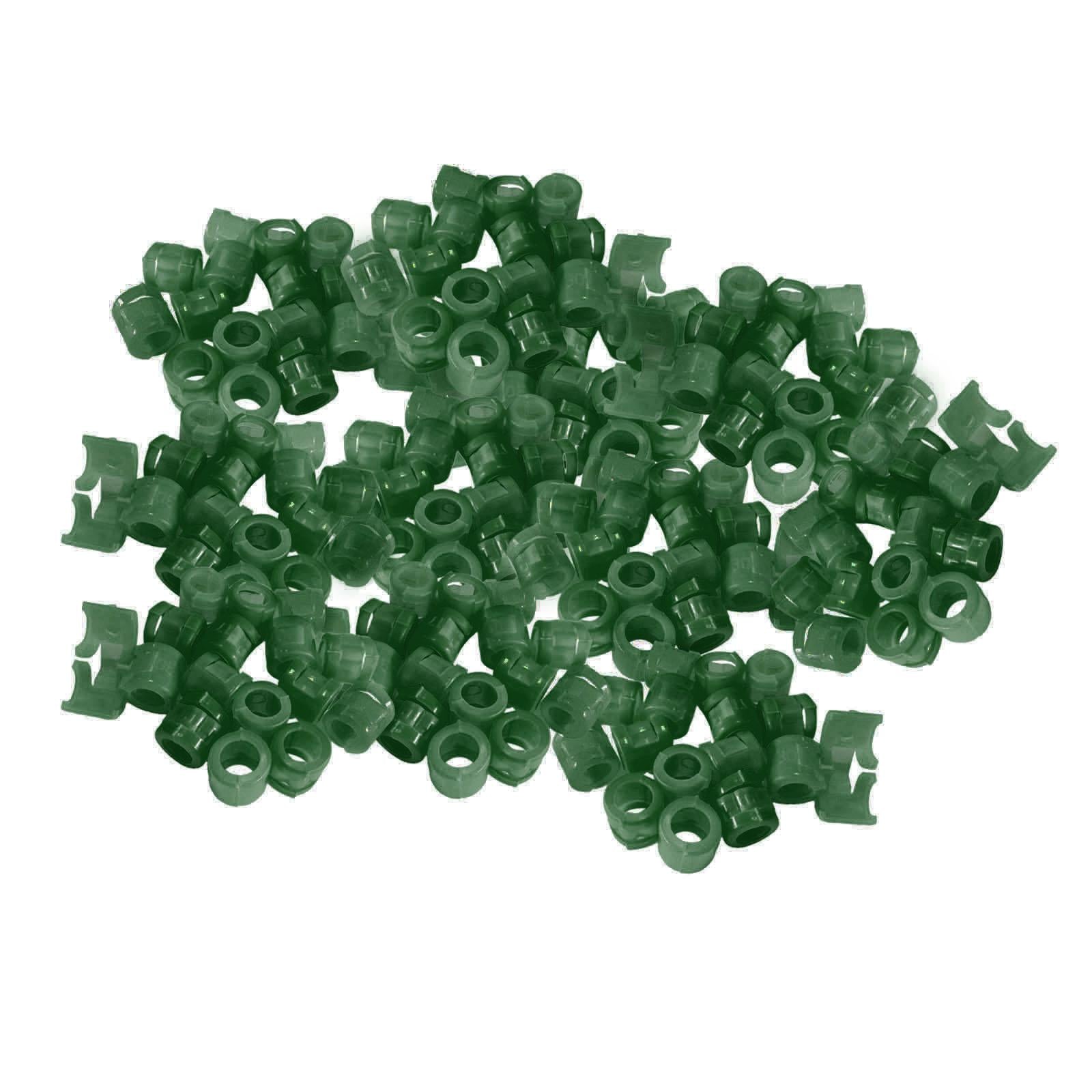 100Pcs Birds Foot Bands Competition Pigeon Clip On Leg Rings Dark Green