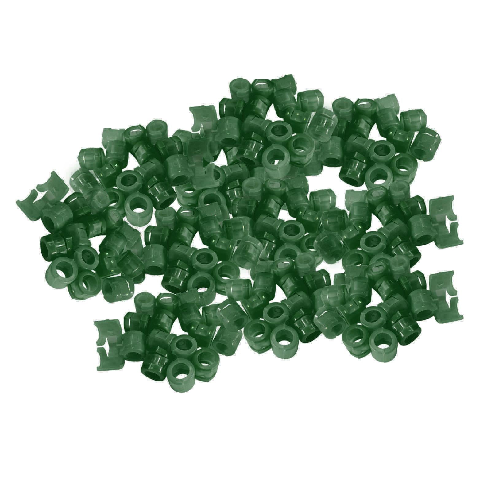 100Pcs Birds Foot Bands Competition Pigeon Clip On Leg Rings Dark Green