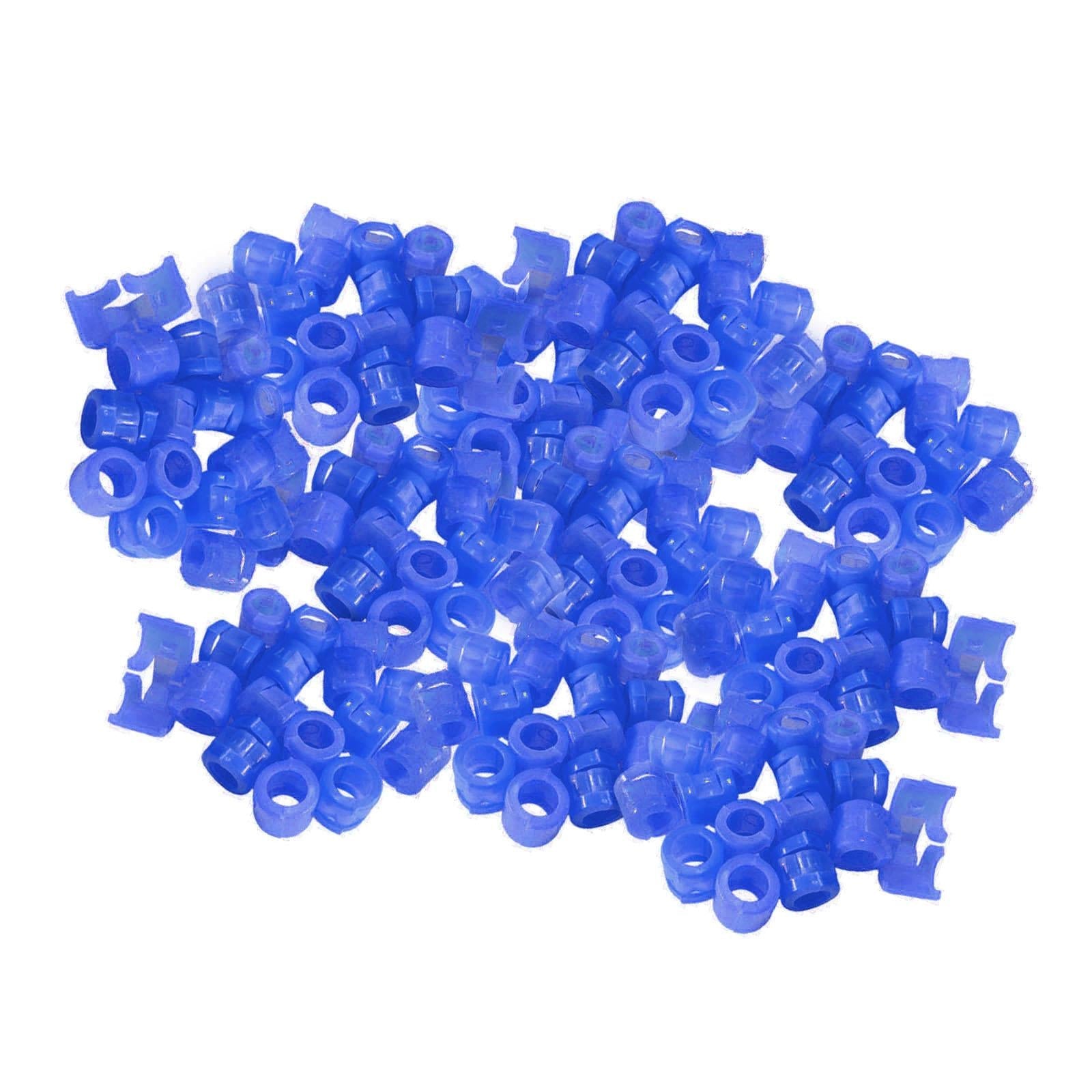 100Pcs Birds Foot Bands Competition Pigeon Clip On Leg Rings Blue