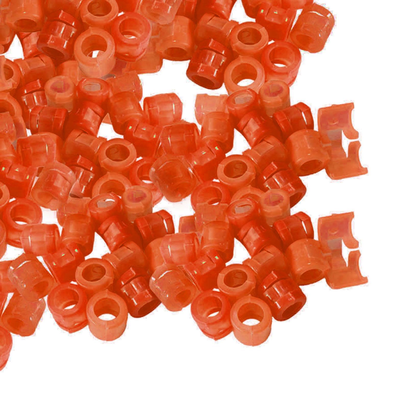 100Pcs Birds Foot Bands Competition Pigeon Clip On Leg Rings Orange