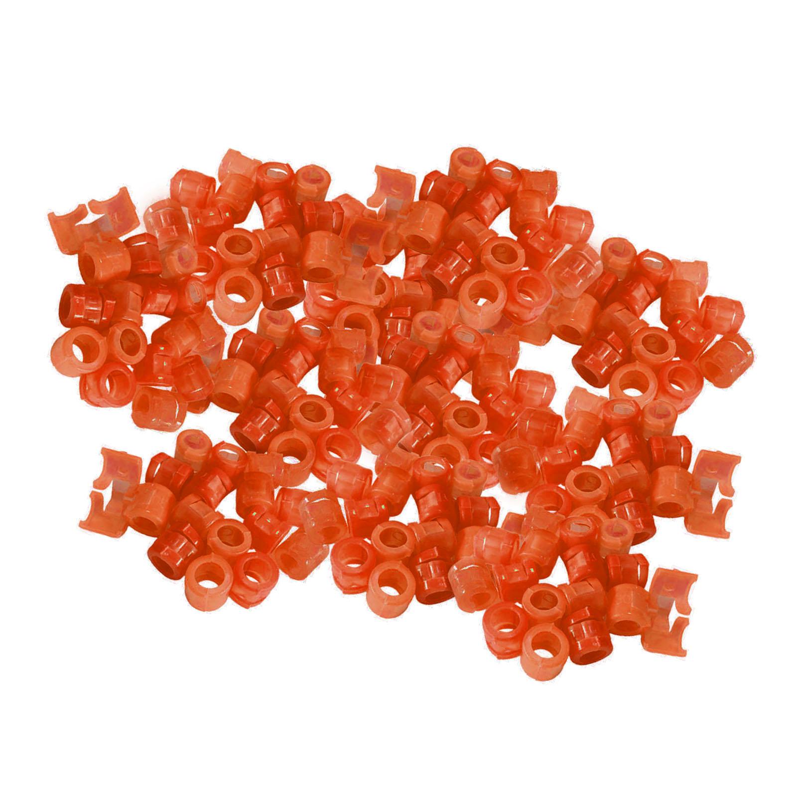 100Pcs Birds Foot Bands Competition Pigeon Clip On Leg Rings Orange