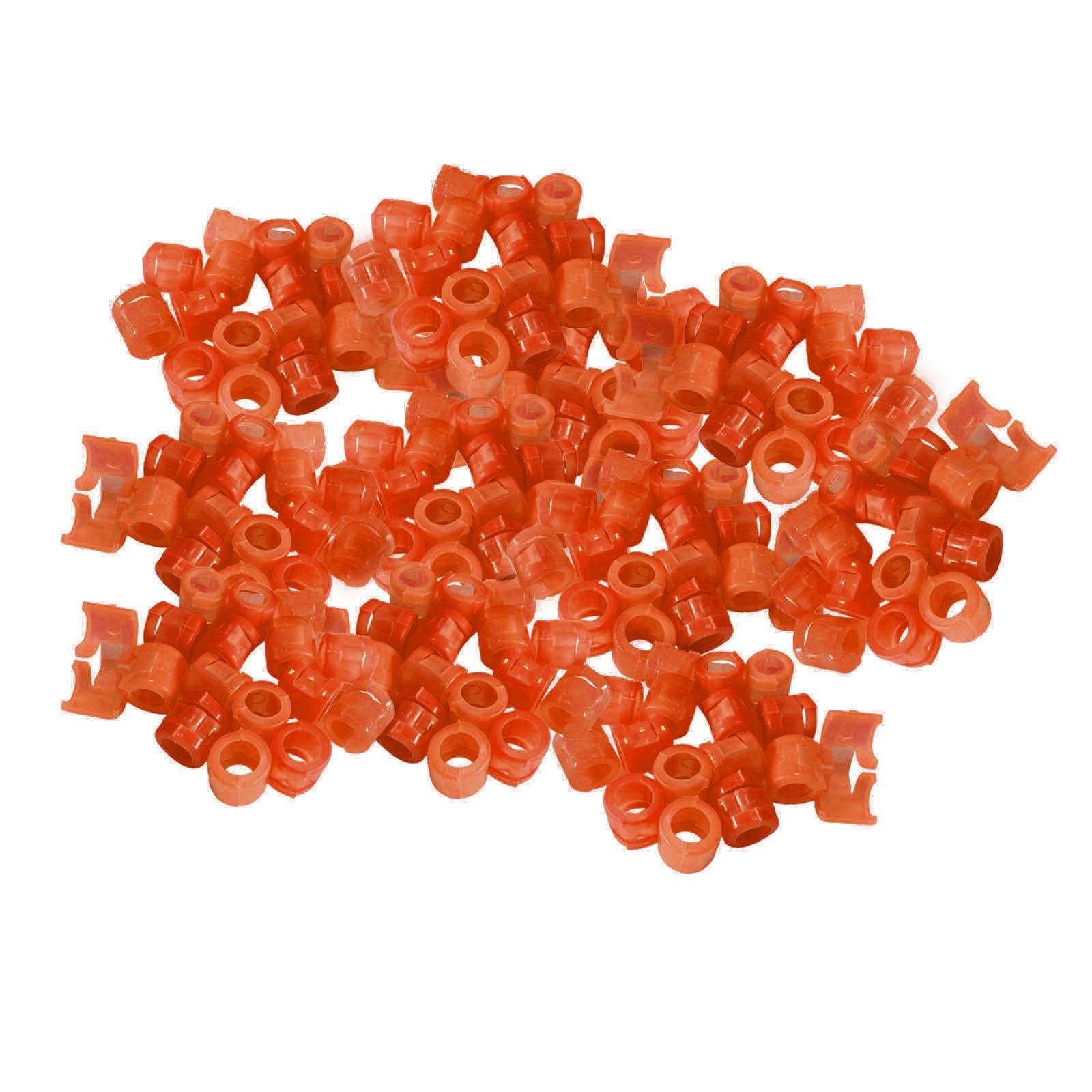 100Pcs Birds Foot Bands Competition Pigeon Clip On Leg Rings Orange