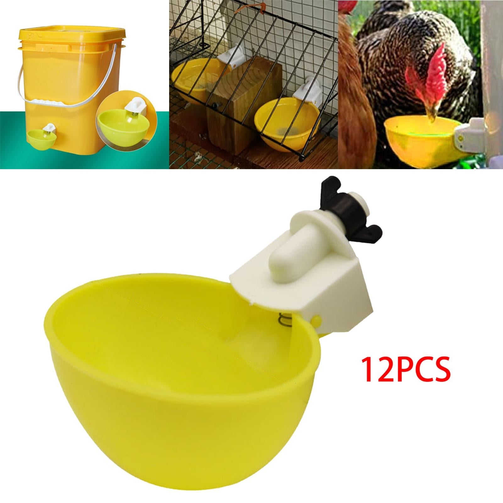 12x Chicken Drinkers Waterers Cups Hanging for Birds Chicks Poultry Supplies