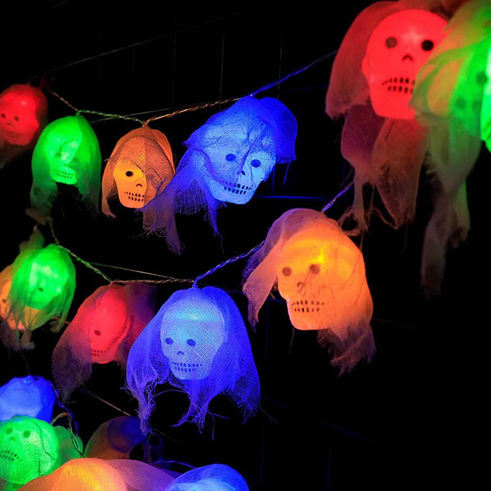 Halloween String Lights Skull with for Party Supplies Halloween Yard