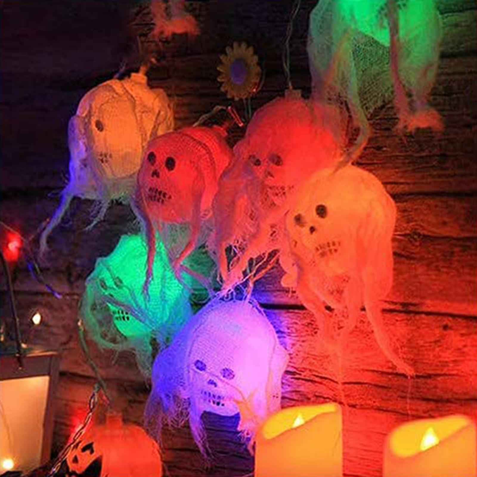 Halloween String Lights Skull with for Party Supplies Halloween Yard