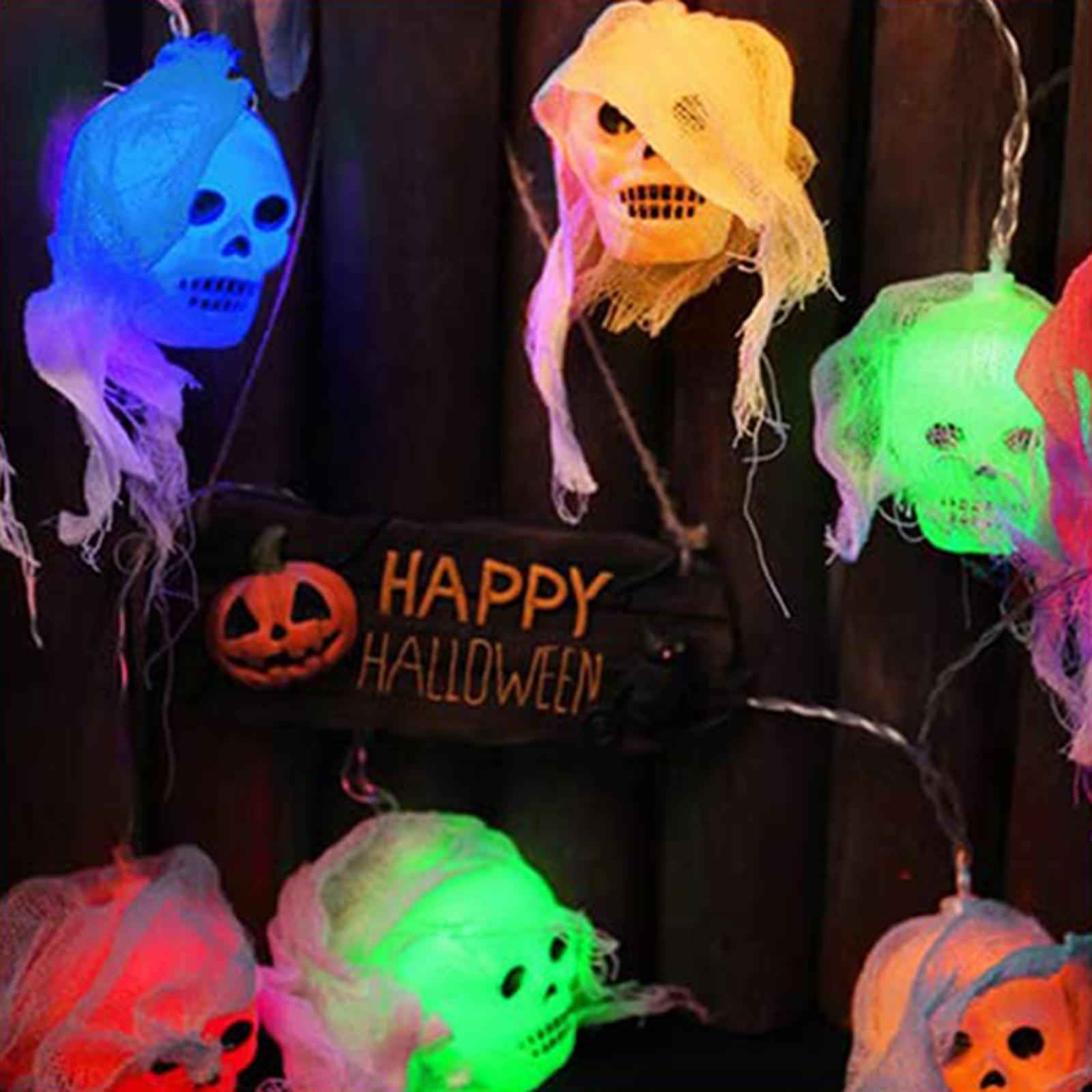 Halloween String Lights Skull with for Party Supplies Halloween Yard