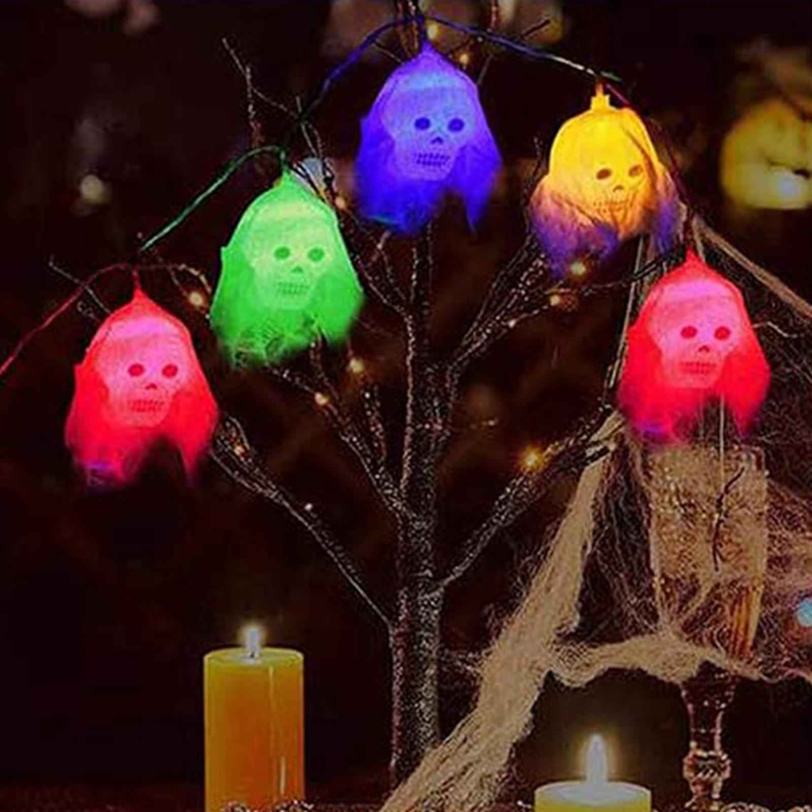 Halloween String Lights Skull with for Party Supplies Halloween Yard