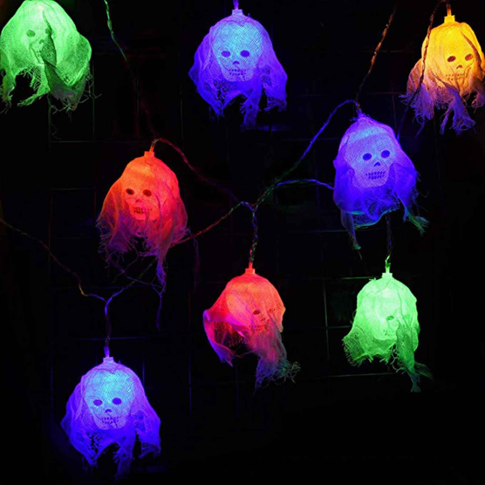 Halloween String Lights Skull with for Party Supplies Halloween Yard